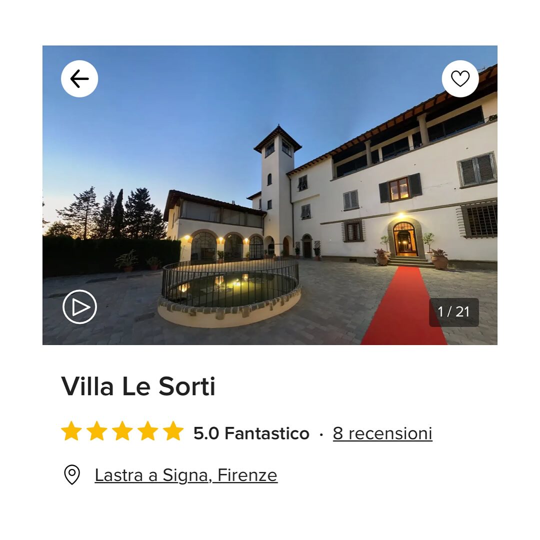 🇮🇹 Recensioni a 5 stelle! ⭐️⭐️⭐️⭐️⭐️
Curiosi di scoprire cosa dicono di noi?
Scorrete la gallery per leggere le nostre recensioni!
🇬🇧 5 star reviews! ⭐️⭐️⭐️⭐️⭐️
Curious to find out what the newlyweds says about us?
Swipe to read our reviews!
.
.
.
#villalesorti #weddingvenue #wedding #location #locationeventi #redcarpet #weddingday #weddingdecor #weddingphotography #weddingstyle #weddingdesign #weddingphotographer #weddinglocation #locationmatrimonio #locationtop #weddingtime #giardinodegliagrumi #tuscanywedding #tuscany #italianwedding #weddingitaly #wedding2023 #recensioni #feedback #matrimonio2024 #wedding2024