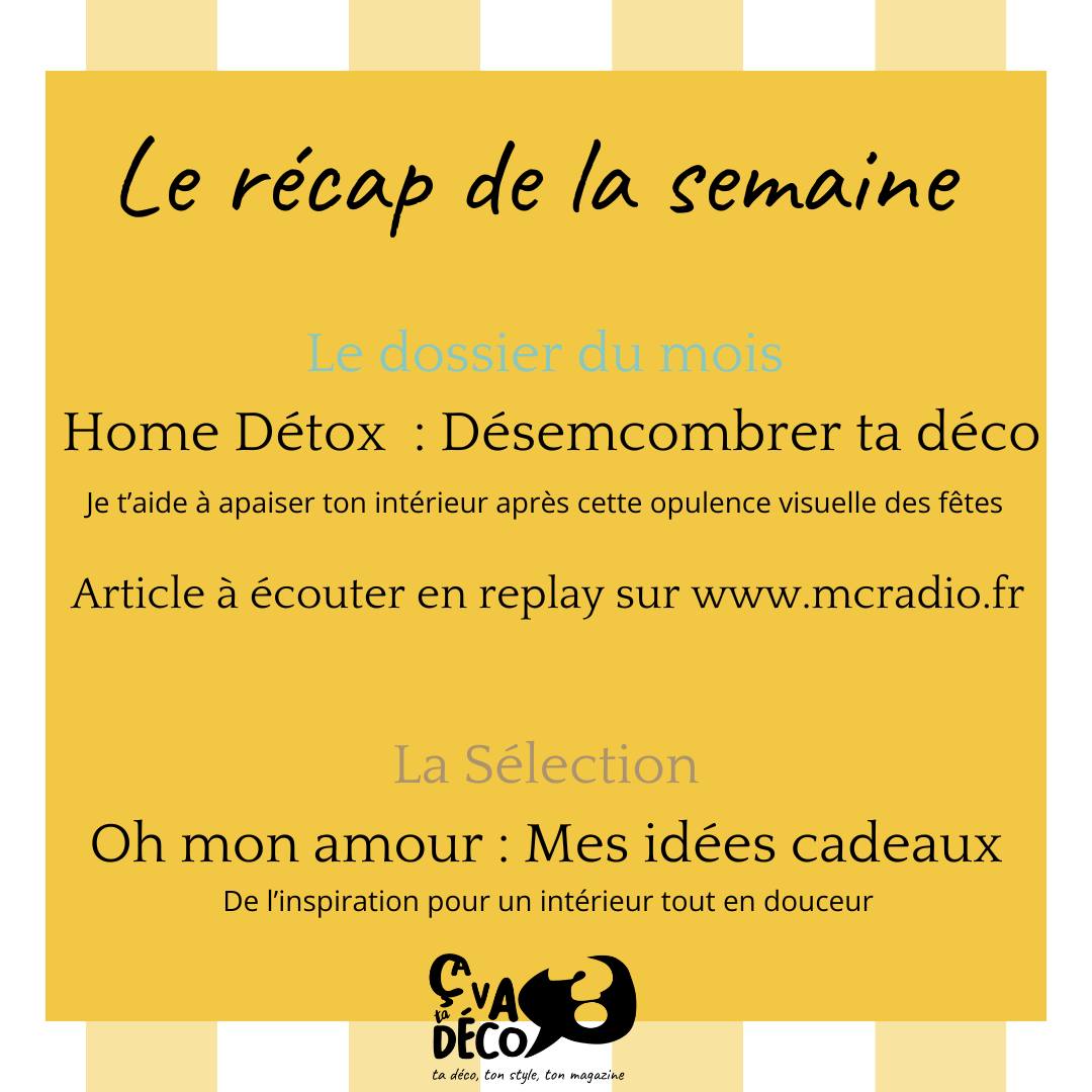 Qu'est ce qui s'est passé cette semaine dans ton magazine de décoration d'intérieur ?
Ici pour le magazine ça été une belle reprise ! Avec le premier passage à la radio du dossier du mois !
Ta semaine à toi c'est bien passée ? Raconte moi 😊
#recapsemaine #cavatadeco #magazinedeco #homedetox #saintvalentindeco #decorationinterieur #decoration