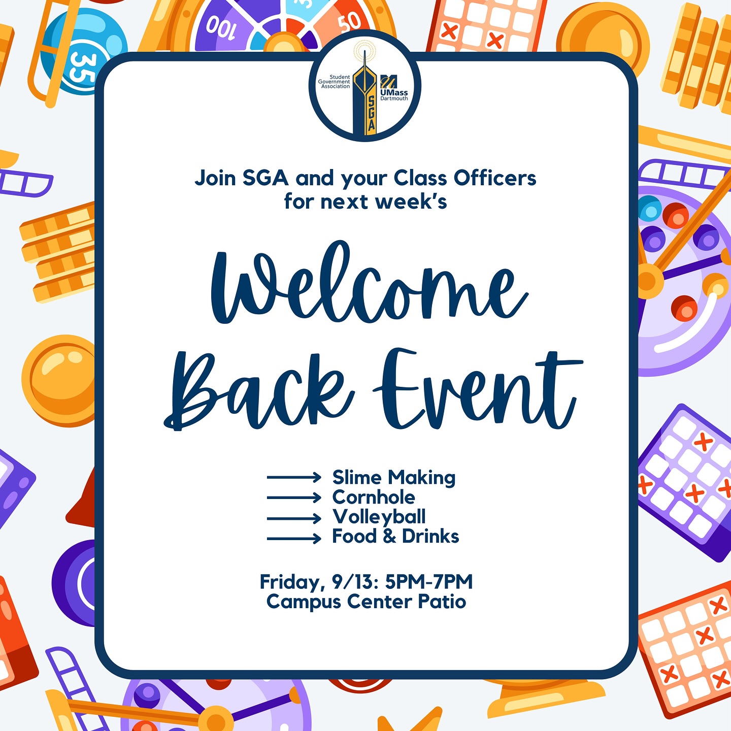 Welcome back, Corsairs! Join us next Friday for a casual and fun night of games, food, and more. 👀😛🏐
We’ll have slime making, volleyball, and cornhole, as well as free pizza and drinks. See you there! 🙀🌞🕶️😎