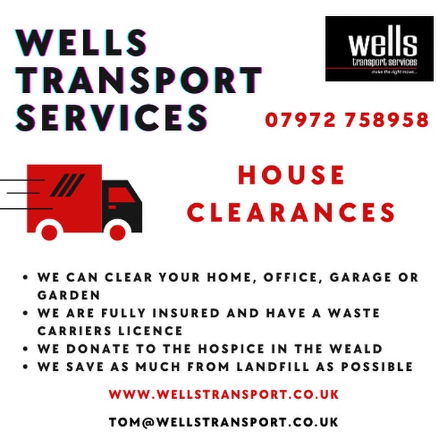 Did you know that at Wells Transport Services we undertake House Clearances? Predominantly we are known for being a Removal Company but as our name suggests, we offer a wide range of SERVICES and really do exactly what it says on the tin! If you are after a clearance of some sort, whether it be a full or part house clearance, a garage clearance, an office clearance, a garden clearance or any sort of disposal then we are your company. We work very closely with many charity shops including The Hospice in the Weald as we love to see things live on and stay away from landfill. However for the items that do require disposing of, we have a waste carriers licence to ensure everything is disposed of correctly and ethically. If you or someone you know is after a clearance then call or email Tom on the info provided! 💪🏻🚛🏠