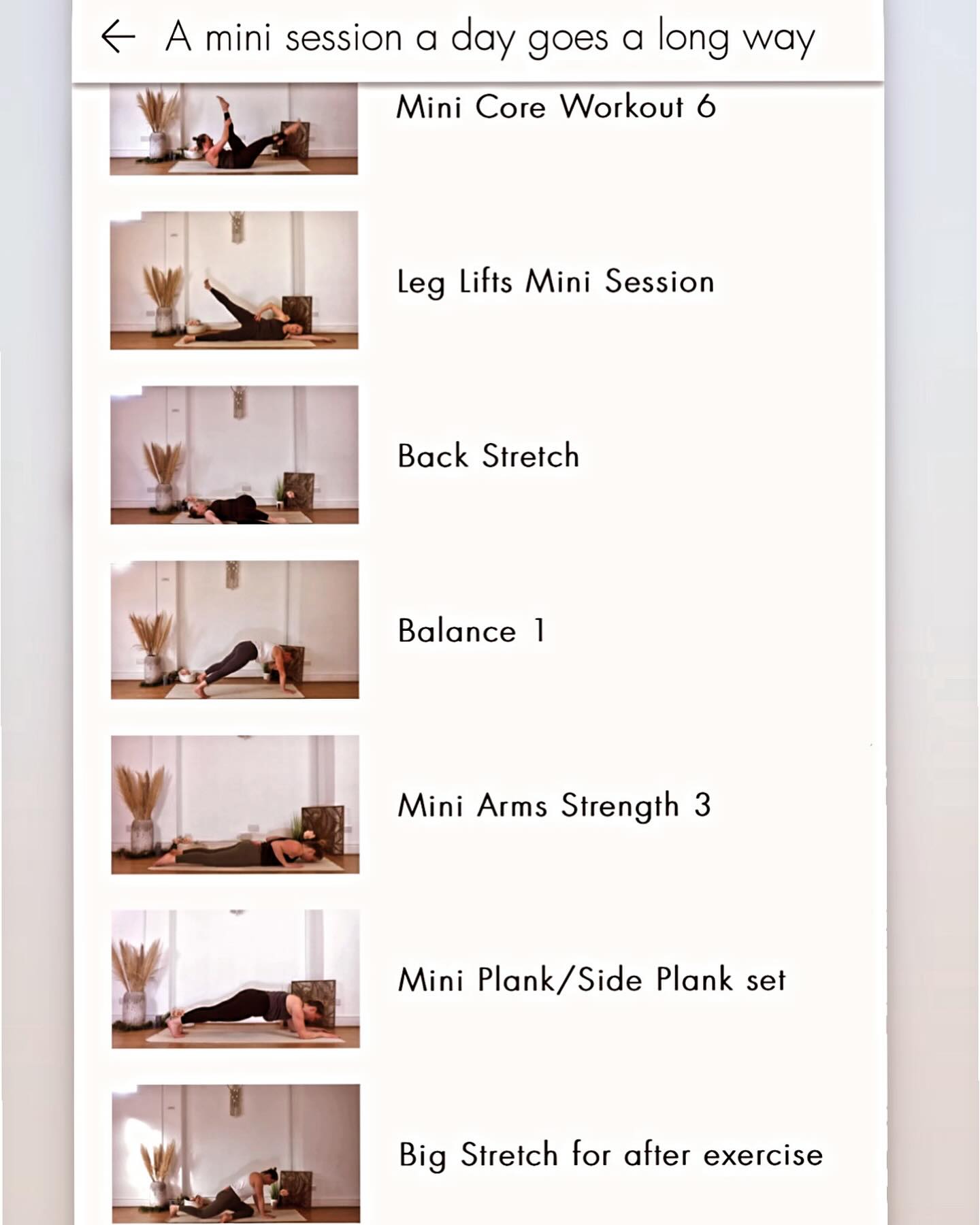 Follow up on this month’s challenge.
This is a screen shot of the videos selected for this month’s challenge. There are 7 sessions, one for each day of the week. Iv selected these to give a full body workout through the week. All sessions are around 10 mins so it is super easy to fit in.
First 7 days of the Core Membership is free.
Link in bio.
#pilates #pilatesonline #pilatesathome #minipilatessessions #pilateslovers #pilateslife #dailypilates #pilateschallenge