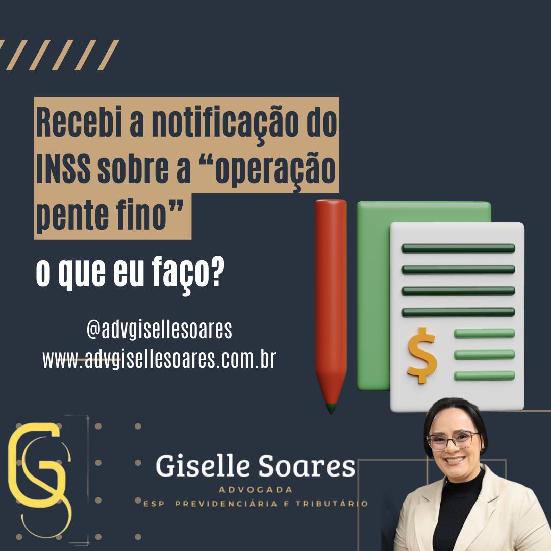 A operação conhecida como pente fino é realizada pelo INSS com o intuito de identificar irregularidades ou erros materiais na autorização de benefícios previdenciários. 🔍🔍
Caso o segurado caia nessa operação, ele será notificado pelo INSS, provavelmente através de meio eletrônico, mas também pode ser feito por via postal ou por edital caso o beneficiário não seja localizado. 📬📣
Ao receber a notificação do INSS sobre a operação pente fino, o beneficiário precisa apresentar sua defesa com os documentos adicionais solicitados. Em caso de trabalhador urbano, o prazo é de 30 dias, e de trabalhador individual rural e avulso, agricultor ou segurado especial, o prazo é de 60 dias. 📆📄
Adv Giselle Soares
91 989138626
#PenteFinoINSS #notificação #defesadosegurado