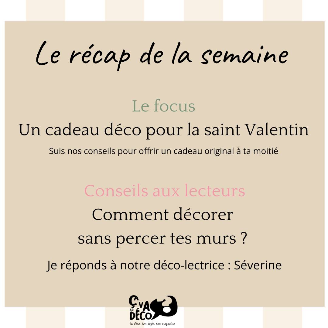 Hello joli dimanche
Un petit récap de ce qui s'est passé dans ton magazine déco préféré cette semaine ! Un bon moyen de ne rien louper . Un moment de détente qui te permettra de rester informé confortablement installé dans ton canapé.
Partage ce post à une amie qui aurait bien besoin de conseils déco 😁
____
Ça va ta déco ? c'est ton magazine déco mensuelle et gratuit sur la décoration d'intérieur sans frustration, ici pas de prix exorbitant, de vrai conseils et astuces pour un intérieur accessible et qui te ressemble.