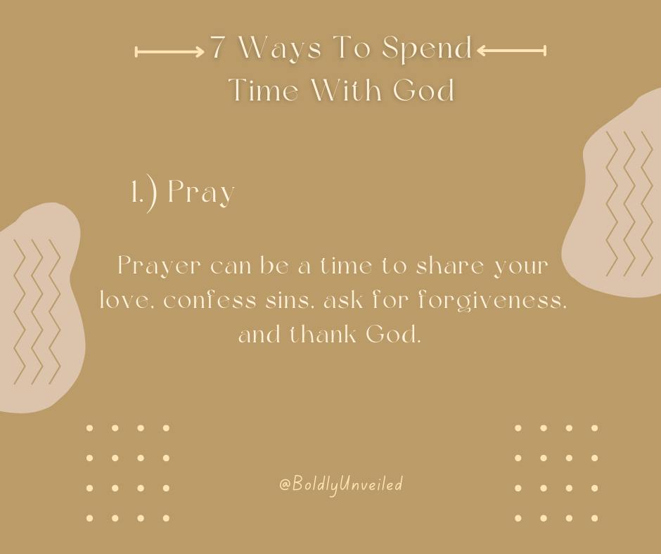Hey Family!
So, I put together a " 7 Ways to Spend Time God" layout for my newly Christian girlies 🥰. I know it may seem like common sense to most people, but some may not know that there are other ways to be intimate with God outside of prayer; especially if they are new to the faith entirely.
I pray that this serves you all well and may your intimacy with Christ blossoms! 💜💜
#christian #intimacywithGod #relationshipwithGod #relationshipwithgod