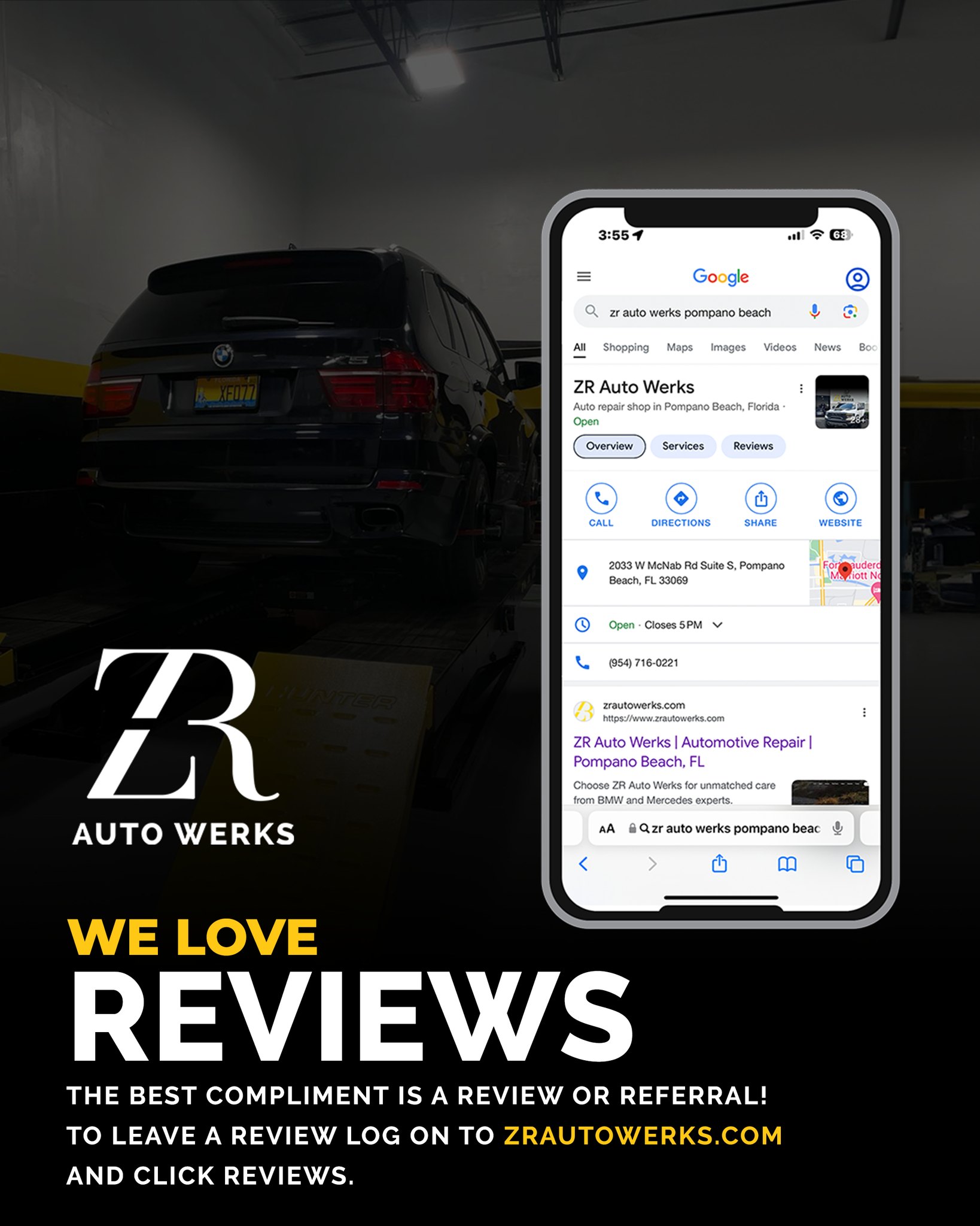 Hey everyone, we're now on Google! 🌟 If we've had the pleasure of servicing your vehicle, we’d be thrilled if you could head over to zrautowerks.com and share your experience by leaving us a review. Your feedback not only supports us but helps others too. Thanks for showing us some love! 💛
#ZRautowerks #GoogleReviews #CustomerLove #ShareYourExperience #floridamechanic