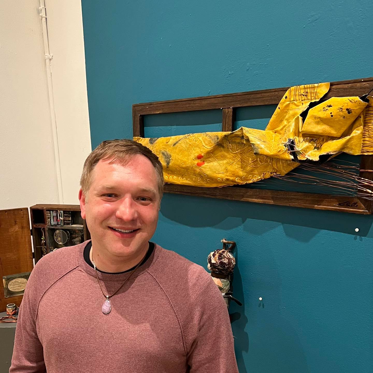 I am grateful to be invited by @viridianartistsinc for their “Art from Detritus” show. Tonight was the opening night reception in NYC. Thank you for selecting my concept piece “365 Days of Un-Creativity.” The piece was inspired by a lack of inspiration that I was experiencing years ago. Not knowing what to do as an artist, I took a canvas and decided to do just one thing per day based on how I was feeling. I experimented with different techniques and used feelings as a way of directing the process. Sometimes I would paint on it, other times, I would destroy it. At the time, I was writing a play that was going nowhere and ended up stuffing this piece with pages that were disastrous. This mixed media composition was the result of that year.
There’s a lot of other great art at this exhibit, which is on display until April 22nd, 2023. Can't make it in person? Check out the online exhibit at https://viridianartist.com/ for more details on the event. Visit my website www.lennygallo.com for more information on this and other pieces. Don’t forget to follow me on Instagram @lennygalloart and on Facebook @lennygalloart for my latest work.
Etsy: 🏷️ For Sale 🏷️
https://lennygalloart.etsy.com/listing/1631033002/365-days-of-uncreativity
-
-
-
-
-
-
#art #artist #artistsofinstagram #gayartist #gayartworks #gayart #funart #contemporaryart #experimantalart #paintingsofinstagram #paintings #paintingsdaily #expresionism #oilpaintings #expressionismart #oilpaintingsoncanvas #nycartgallery #artgallerynyc #oilpaintingman #gayartists #gayartistsoninstagram #abstractpainting #galleryart #galleryartist #artshownyc