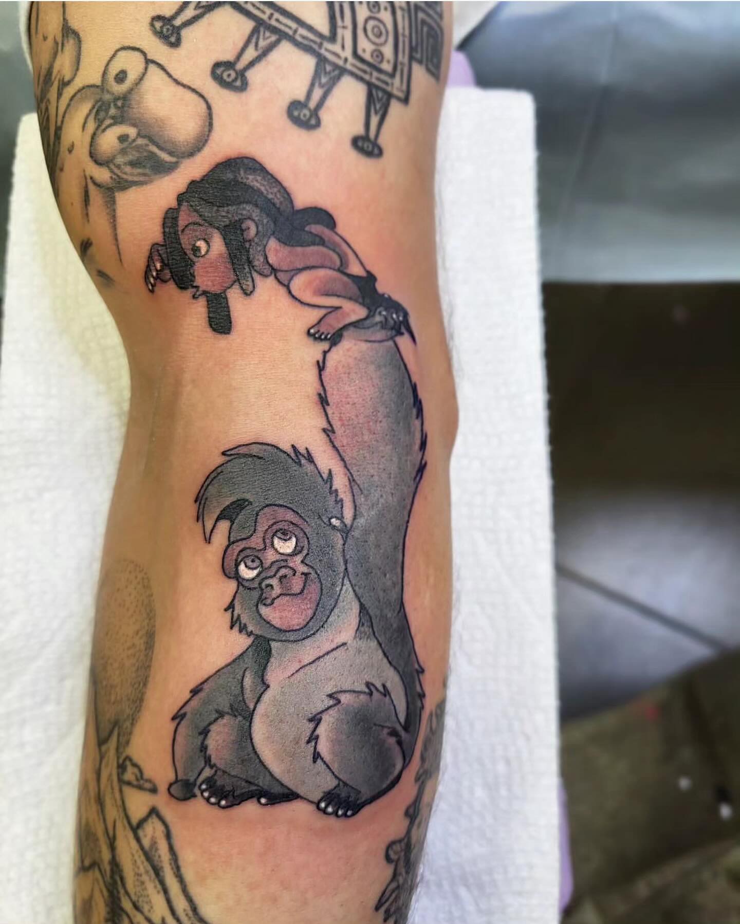 Recent Tarzan tattoo done by Marco. Dm him or come into the shop to see his sketchbook of wild and/ or mild original designs๐๐ผ๐๐ผ