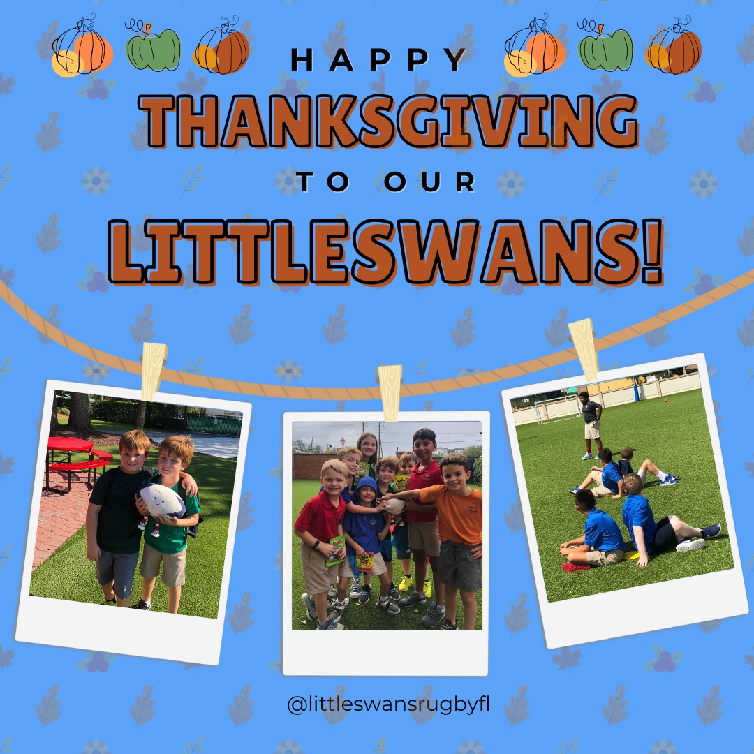 Happy Thanksgiving to our Little Swans family! 🦃🍂
We are grateful for each of you and the dedication you bring to every session. Wishing you a joyful holiday! 🏉🦢