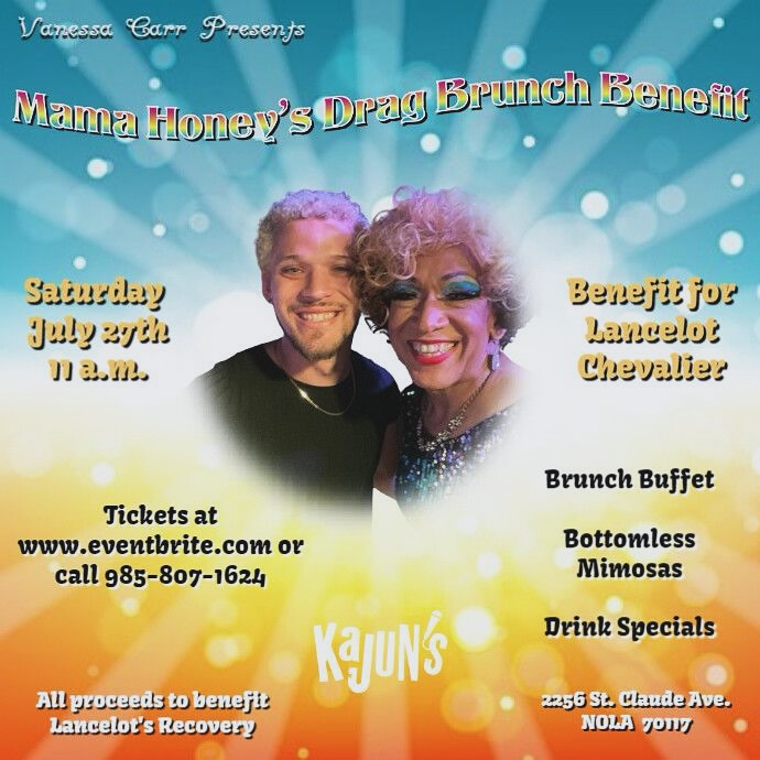 Hey New Orleans! Our Drag community has always been here for us; to entertain, to teach understanding, show compassion for all and raise money for countless lgbtq+ charities. Now it’s our turn to give back! One of our family’s favorite queens and grand marshal of this years Southern Decadence, @vanessacarrnola needs our support. Her son was recently involved in a motorcycle accident that led to many cancelled shows. Although everyone is thrilled that he is recovering, the medical bills are piling up. We will be hosting a Drag Brunch at Kajun’s this Saturday @ 11am. All proceeds will be going to help pay the medical bills. Tickets are available right now on Eventbrite.com (search Mama Honey). FURTHERMORE, from now until showtime, show me that you bought a ticket, and I’ll buy your pasta! This is a dine in only deal for any of our signature dishes. Thank you all in advance! Link to the go fund me on our profile! #supportlocaldrag #southerndecadence #pleaseshare #freepasta