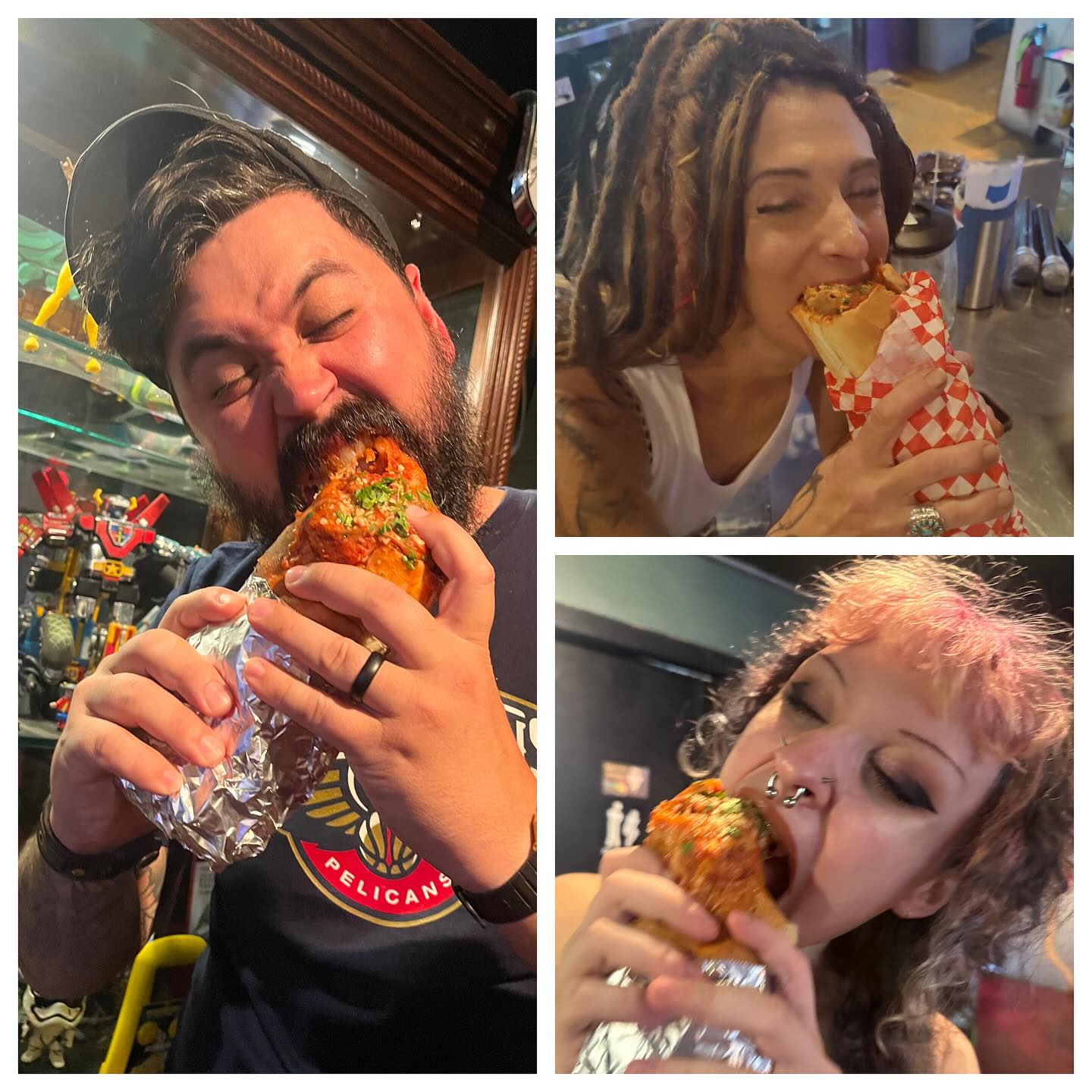 Two things you can’t do with your eyes open: Sneeze and eat this stuffed meatball cone! For a limited time come grab JABBA THE SUB. A toasted and hollowed out Italian roll stuffed with melty, cheesy, garlicky red sauce and 3 of our spicy meatballs! We’ll even give you some extra red sauce and extra napkins. #itdontgodowneasyifitaintcheesy