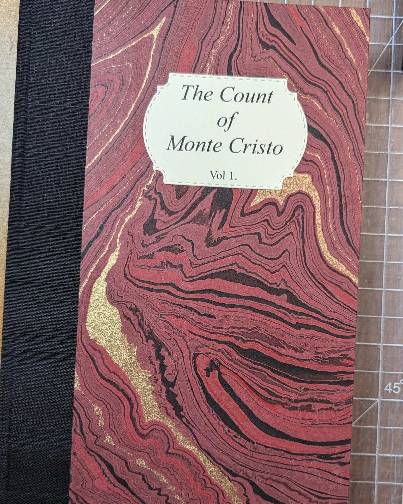 The full, unabridged, Count of Monte Cristo. Did you know it was 5 novels long? I didn't :) Came out beautiful with the Sustain and Heal marbled paper.
Last custom order in the list! Now I start on the spring line! Super excited with the new fabrics and bindings! So grateful to the custom orders for helping keep my business going #smallbusiness success 🥰