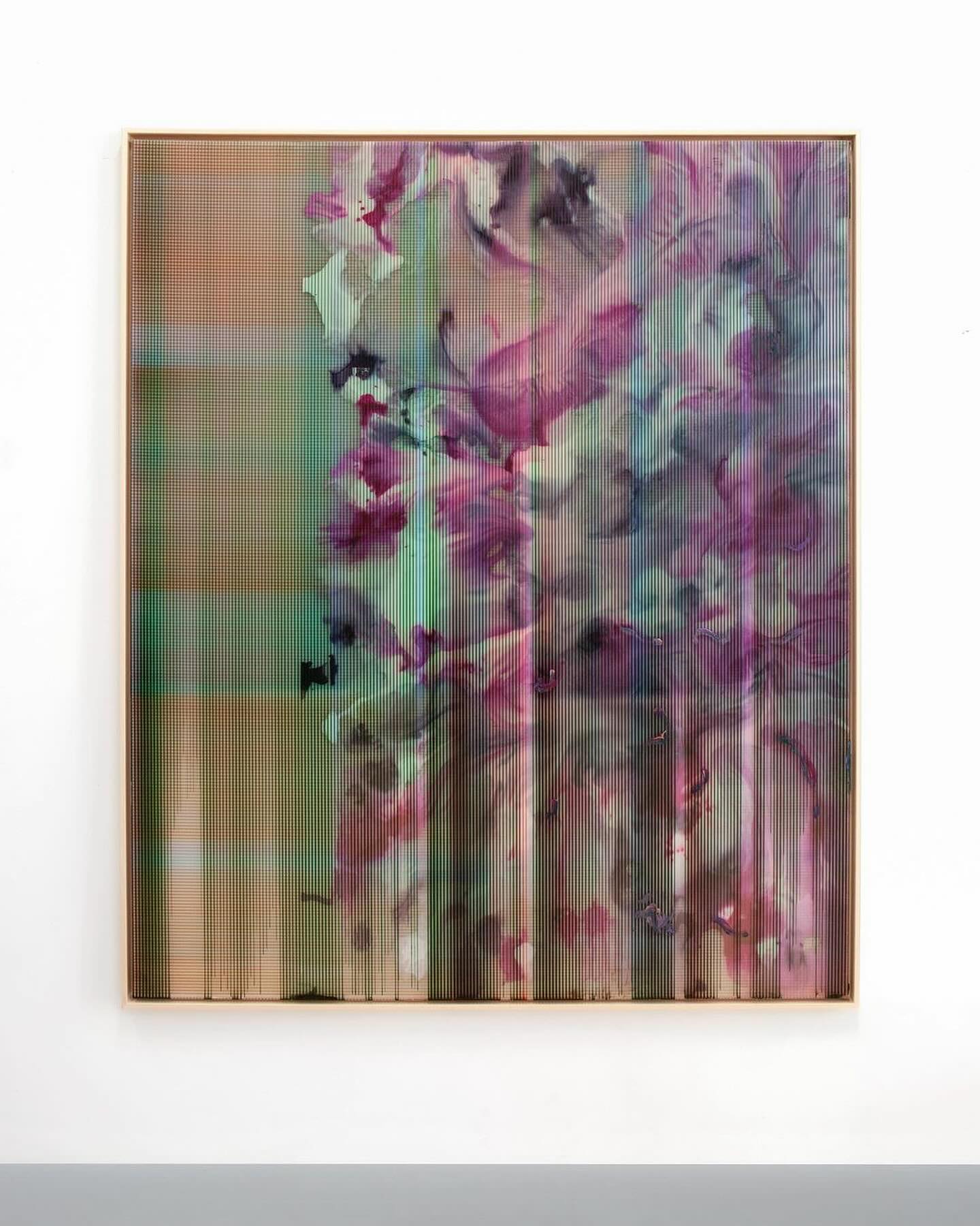 Repost from @carvalhoparknewyork
•
Hypothetical Landscape 62, on view in Guillaume Linard Osorio’s second solo exhibition with the gallery, “The day I locked the landscape in the window.” Interlacing elements of painting, sculpture, performance and the language of architecture, this new body of work questions accepted notions around viewership and the occupation of space – both within and outside of the context of the exhibition.
Working with polycarbonate most often associated with the commercial installation of glassless windows, Linard Osorio applies familiar architectural materials (along with their own semiotic language) to contemporary dialogues around painting and installation. Familiarity is something with which the artist attempts to imbue his practice, with the specificity of the process balanced by the accessibility of the raw material – they are made from something with which almost any viewer would be intimately familiar, both visually and haptically. This displacement of material imbues the exhibition with an element of the uncanny, feeling at the same time unknown and understood.
Clarity and obscurity are central themes of Linard Osorio’s practice, with works referencing the illusory nature of the screen. Distortion through the layered polycarbonate and pigment causes mirage, whereby the viewer rearranges the pigment into images echoing both the aesthetic and transience of digital media. The physical intersection of the environment of the works creates a visual separation between the viewer and their surroundings, this notion of the imagined image a symptom of the distortion. Linard Osorio invites the audience to consider this misunderstanding, miscommunication, or illusion as metaphor for our contemporary experience – what it means to be separated from certainty, the impossibility of truth.
— excerpt from exhibition essay by Allan Gardner
Guillaume Linard Osorio
Hypothetical Landscape 62, 2024
colored resins on polycarbonate, framed
63 x 51 1/4 in. (160 xx130 cm)
@linardosorio
On view @carvalhoparknewyork until June 29.
#guillaumelinardosorio #carvalhopark #contemporaryart #contemporarypainting