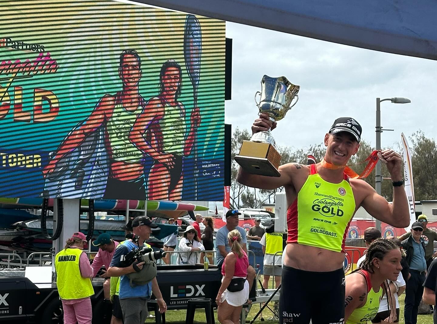 A picture says a thousand words. The champ of all champs @alastairday wins his 10th Coolangatta Gold. Legend of an athlete and even more as a gentleman. Winning on all levels. Well@done coach @tozayne on another legend effort. #SPLOVE Lucy D 2nd, Grace G 5th, Claire V 6th, TJ H 7th, Jesse 11th and many more.