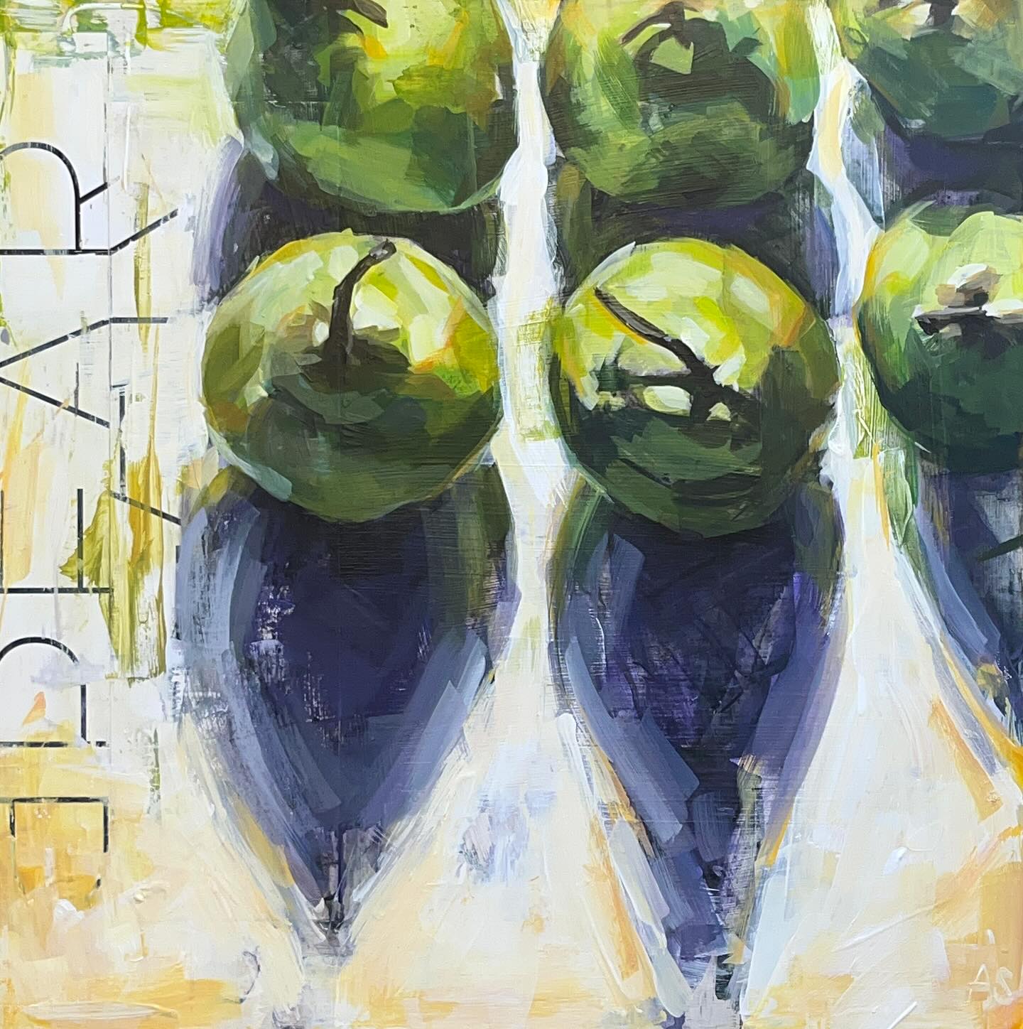 My most recent painting,”Pears”, inspired by Carol Marine’s artwork. Acrylic/Mixed-media, 14”x14”x2”, cradled panel.
This will be on display at my home studio during Washington County Open Studios, Oct 19th & 20th. (Come on by!!!)
Also featured in Artburst Studio Show, “Fancy That”, Nov 14-16!
Link bio. 😁