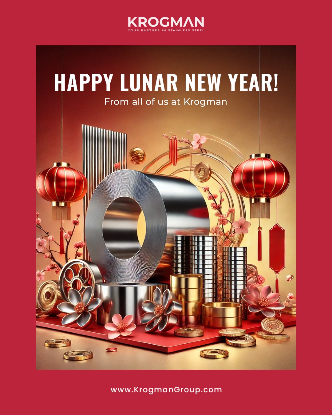 Feliz Ano Novo Lunar da Krogman! 🧧
De todos nós da Krogman, desejamos que este ano traga muita estabilidade e oportunidades infinitas — assim como os nossos produtos de aço inoxidável.
Que todos que celebram tenham um Ano Novo Lunar repleto de alegria e sucesso! 🌺
#AnoNovoLunar2025 #AçoInox #Krogman #AnoDaFortuna