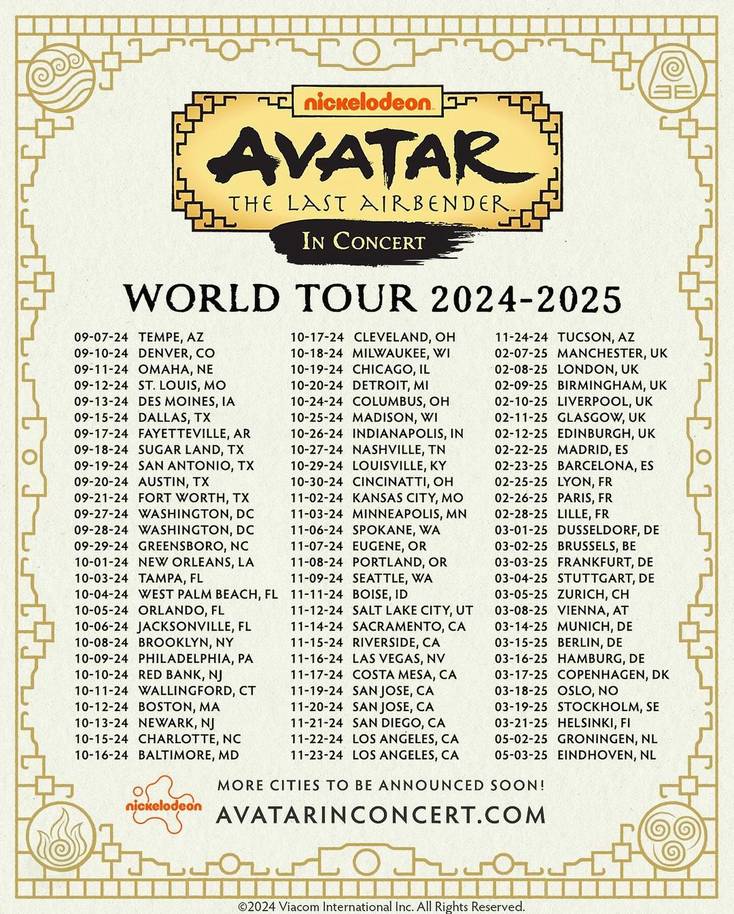This fall begins the next adventure!
So thrilled to be the Conductor/Music Director for the US portion of the Avatar - The Last Airbender World Tour! You can see me conducting all the September dates, as well as on the west coast 11/12-11/24✨✨
This show is so special and I am honored to be able to bring @jeremyzuck’s score to life all over the country. Also, PRESALE code is AVATAR24 and only available the next couple days - shows are already selling out!!
Thanks to the teams at @senblaconcerts, @roadcoentertainment, @blackinkpresents & @nickelodeon for bringing me along for the ride. And to my second set of arms @heidijoosten who will be helming the show in October.✨
And keep an eye out, more dates will be announced soon!!
•
•
#avatar #avatarthelastairbender #nickelodeon #concert #conductor #orchestra #musicdirector #tour #touring #worldtour #music #musician #atla #filmscore