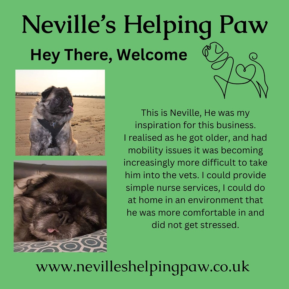 Hello 👋 I offer a District Veterinary Nursing Service, I come to you rather than you going to your veterinary practice.