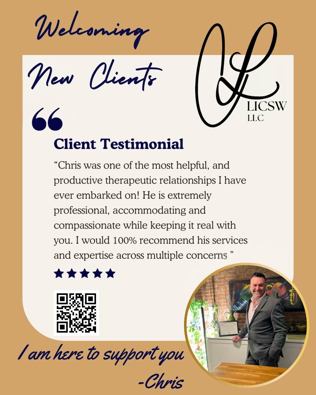 Chris Lauzon, LICSW is an unconventionally accessible Therapeutic Support provider, specializing in building tools for personal growth, maximizing one’s self awareness. Chris utilizes confidential video and phone support, paired with reasonable response times to both email and voicemail outreach from clients. Both the email and voicemail line are available 24 hours a day & 7 days a week. The aim of support with Chris is to provide an experience that is both personal and professional.
New clients are offered a FREE session to ensure everyone an opportunity to make an informed decision as to whether Chris is the right fit for them.
#anxiety #depression #ADHD #conflict #isolation #grief #communication #trauma #stressmanagement #selfawareness #oldmentalmuscle #newmentalmuscle #mentalhealth #love #compassion #mentalhealthawareness #mentalhealthmatters