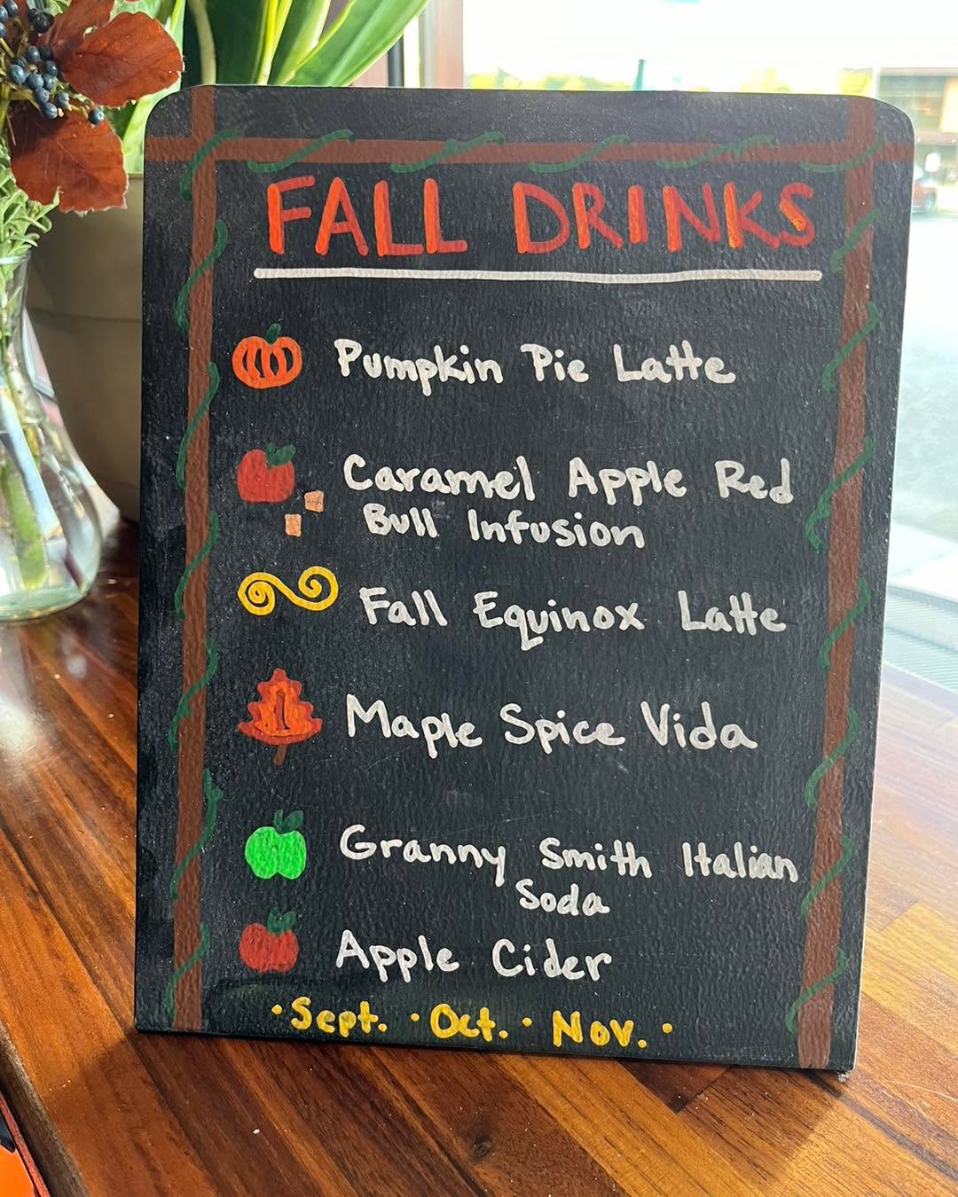 Our fall drinks are here at Novios. You’ll want to try them all 😋
🎃 Pumpkin Pie Latte | A tasty latte with pumpkin puree, maple syrup, whipped cream, & a cinnamon sprinkle
🍎 Caramel Apple Red Bull Infusion | Caramel apple butter and Red Bull topped with soft whip
🍂 Fall Equinox Latte | A latte with orange and vanilla, cayenne and cinnamon. Made with oat milk and crafted by one of our own baristas, this is one of our fall favorites 💕
🍁 Maple Spice Vida | Novios signature cold press + cream with some maple spice
🍏 Granny Smith Italian Soda
🍎 Apple Cider | Try it with caramel for a little extra sweetness or it’s great on its own ☺️