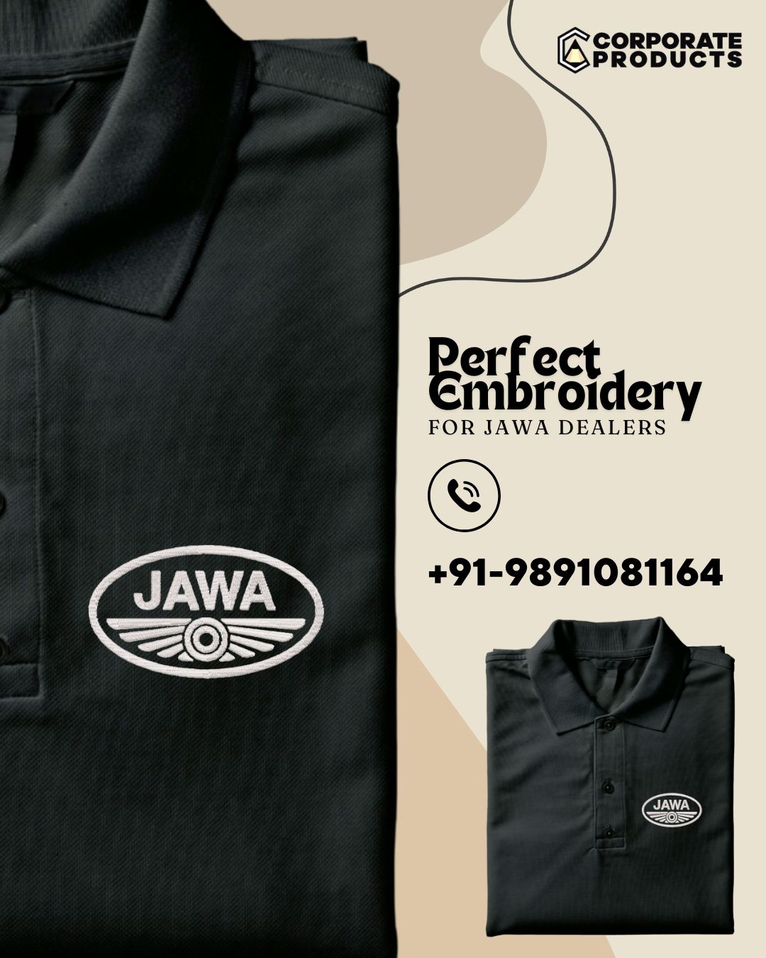 Embroidery Polo T-shirt for Jawa Dealers. Get instant quotation for order.
#jawadealership