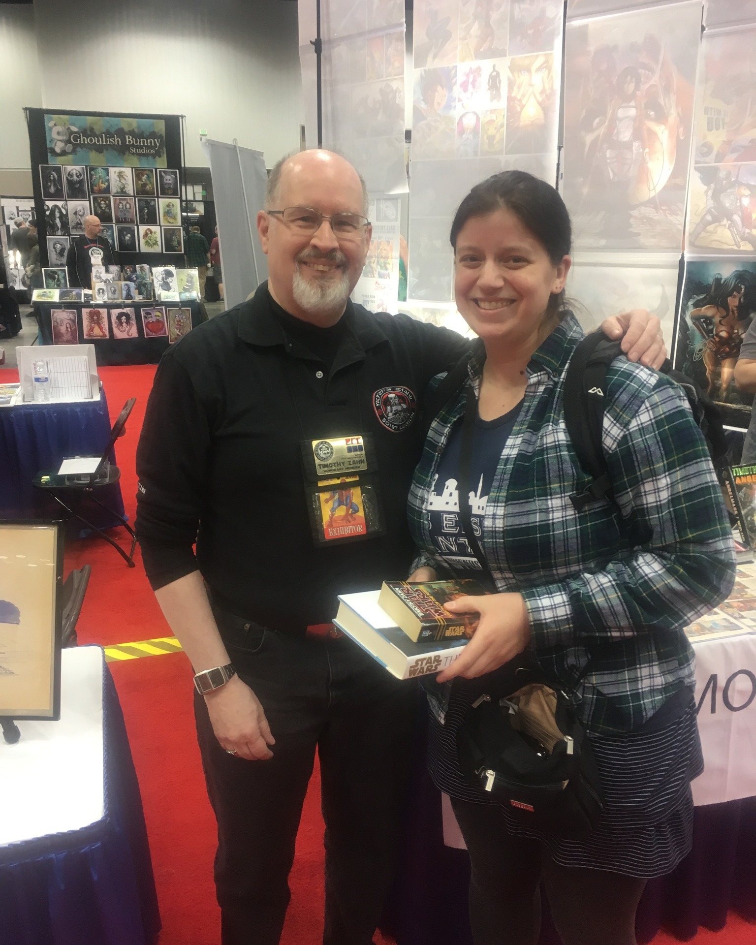 #TimothyZahn is my favourite #StarWars author. I actually got to meet him (twice!) at #ComicCon. The first time, he kindly signed both the book that I'd brought with me (just in case I didn't buy his new book) and also the new book of his that I'd bought (because OF COURSE I was always going to buy it) and also was more than happy to pose for a photo with me. The second time was at another Comic Con several years later. He'd run out of books by the time we found him but was generous enough to stick around and sign things like posters, which he did for the friends I was with. So not only is he the author of all of my favourite Star Wars books, but he also just seems to be a really nice person. #TimothyZahnIsTheNicestPerson #TimothyZahnBooksStillTheBest #TimothyZahnStarWars #TimothyZahnBooks