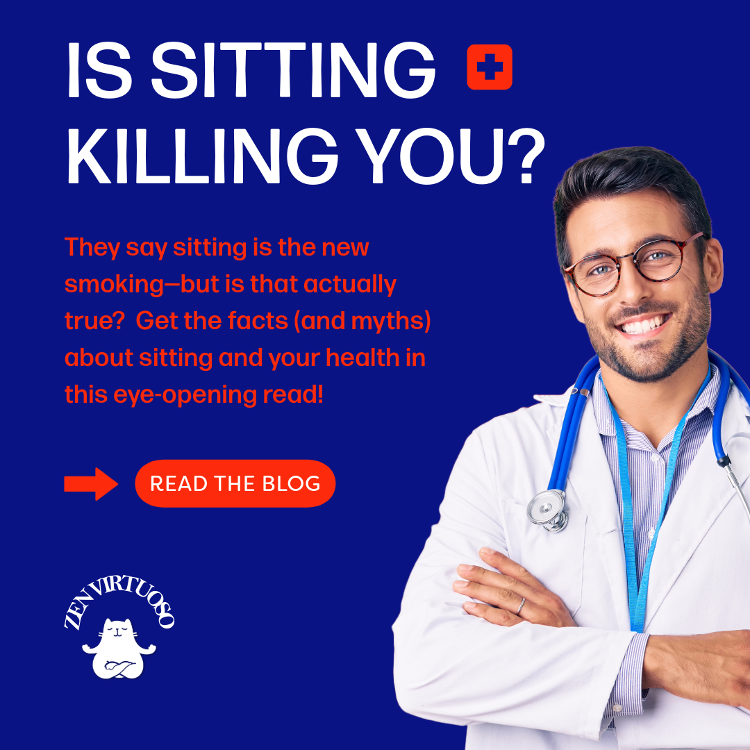 "Is sitting really the new smoking? 🤔 Or just another health scare? 🚨 Get the facts (and myths) now! 👉 Read the blog—link in bio.