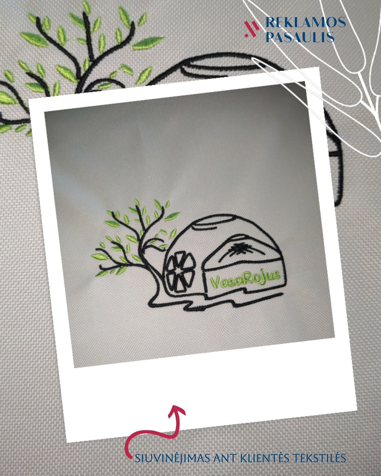 Galime siuvinėti ne tik ant jau pagamintų rūbų. Šį sykį turėjome žaismingą dizainą ant klientės atneštų iškarpų 🤩 https://reklamospasaulis.lt/content/siuvinejimas #reklamospasaulis #siuvinejimopaslaugos #siuvinejimas #siuvinejimasmasina