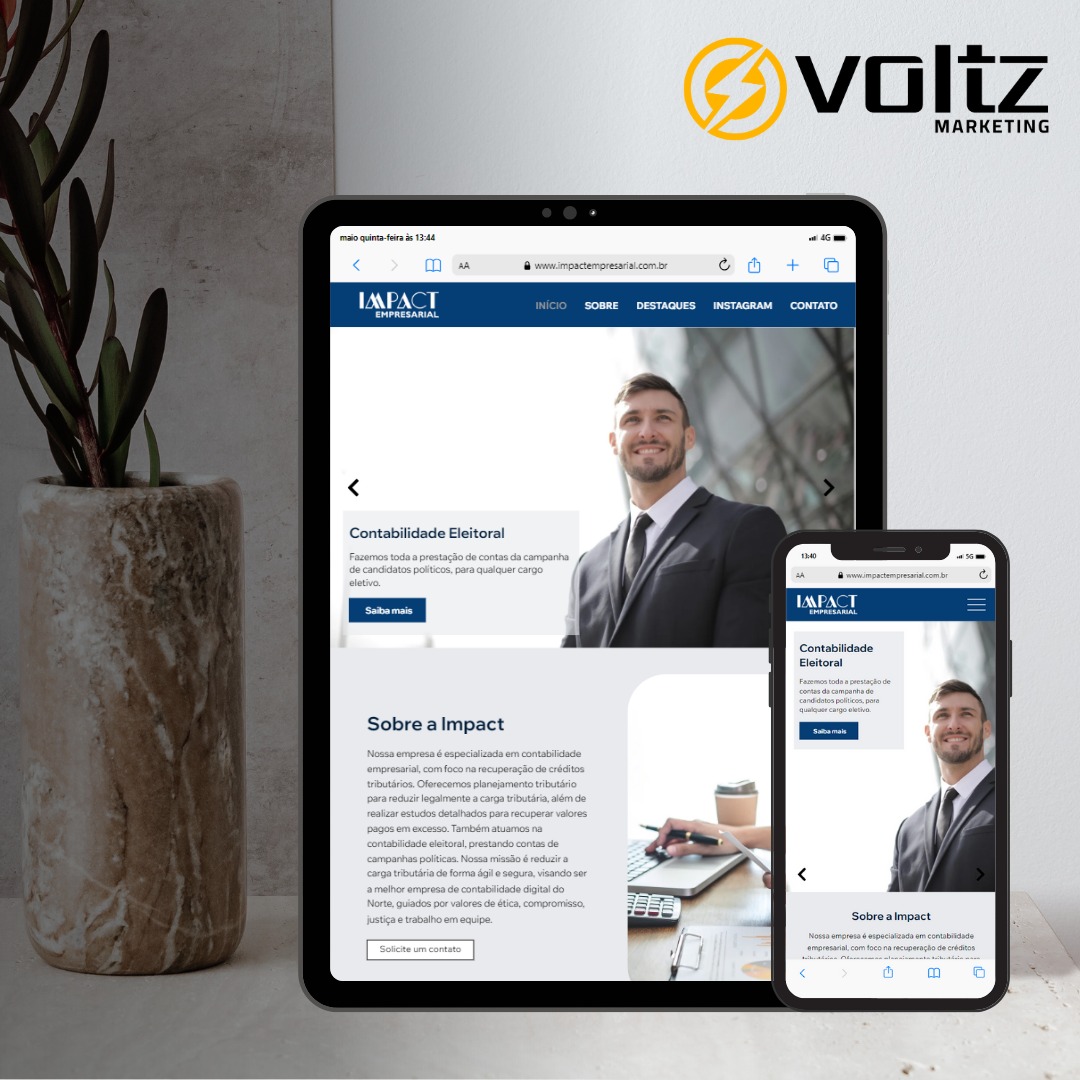 Orgulhosamente apresentamos o novo site da Impact Empresarial, um projeto desenvolvido pela Voltz Marketing!
Como cliente da Voltz, a Impact Empresarial nos confiou a criação de um site moderno e responsivo, voltado para suas especialidades em contabilidade eleitoral, contabilidade para clínicas da saúde e planejamento tributário. Explore a nova plataforma e veja como a Impact pode impulsionar seu negócio em diversas áreas.
Perfil: @impactempresarial
#ImpactEmpresarial #VoltzMarketing #ContabilidadeEleitoral #Saúde #PlanejamentoTributário #LançamentoDoSite #Inovação #Empreendedorismo