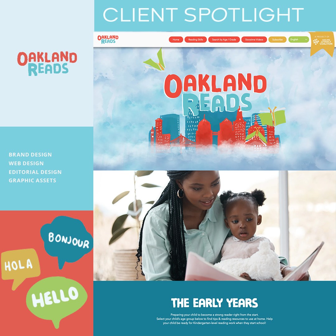 Oakland Reads is a not-for-profit organization that inspires youth to read and build self-confidence through reading. We worked with them to create an inviting and inspiring brand that their target audience can identify with. Get in contact with us to build your brand and elevate your business.