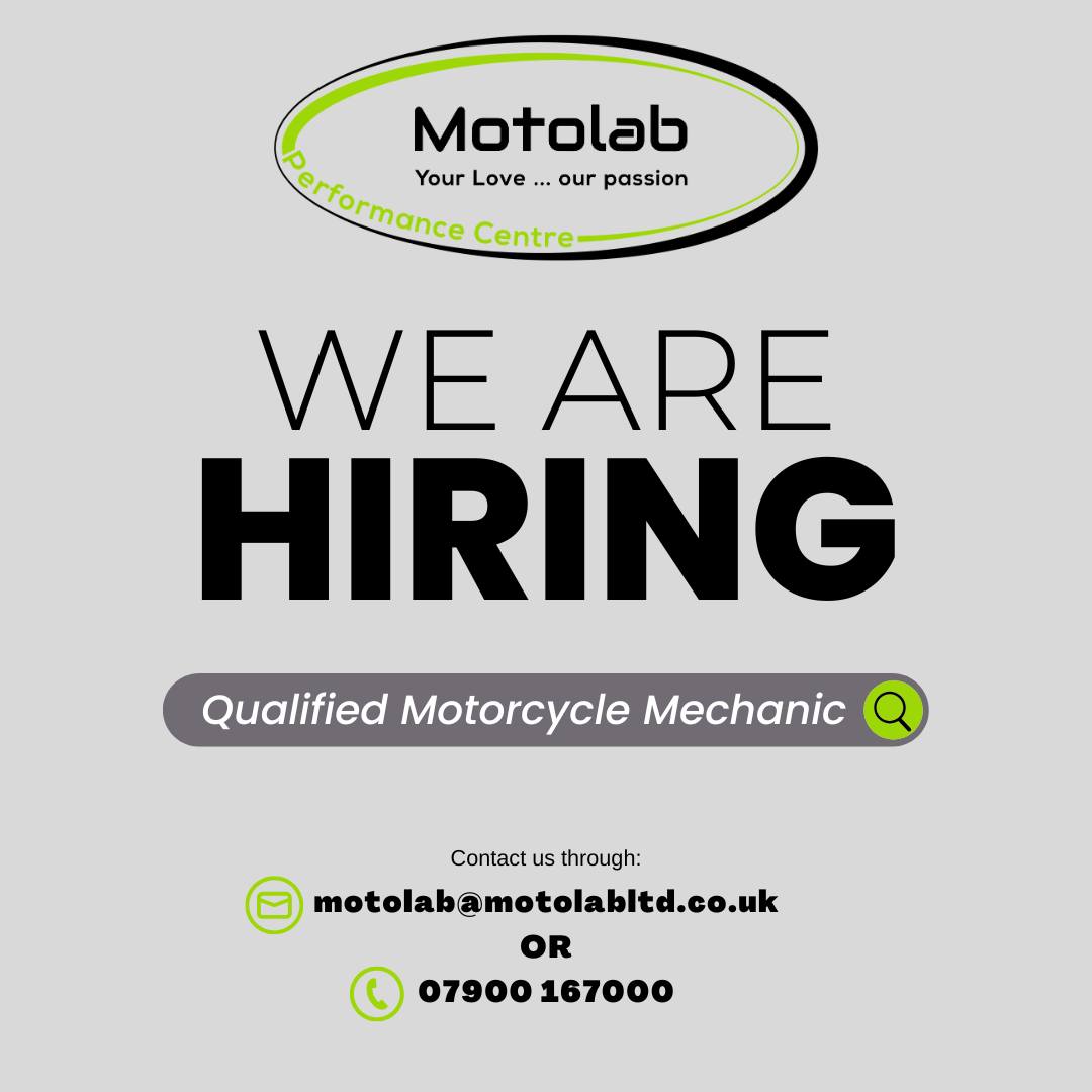 π¨ WE'RE HIRING! π¨
We are based in Bedford and we are looking for a Qualified Motorcycle Mechanic to join our team! ποΈπ§
If you're passionate about motorcycles and have the skills to match, we want to hear from you!
π§ Email us at motolab@motolabltd.co.uk
π Call us at 07900 167000
Website: www.motolabltd.co.uk
Tag someone who might be interested! π #NowHiring #MotorcycleMechanic #Motolab #BikeLife #MechanicJobs