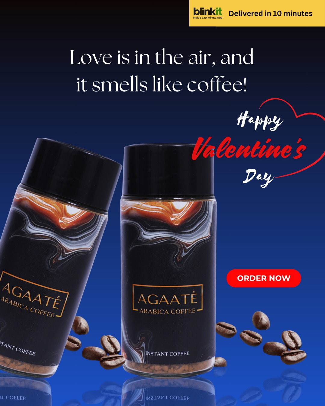 100% Pure Arabica Coffee. Rich and Smooth. Freeze dried aroma locked crystals. No additives. No artificial flavors. #agaatecoffee #blinkit #coffee #ValentinesDay