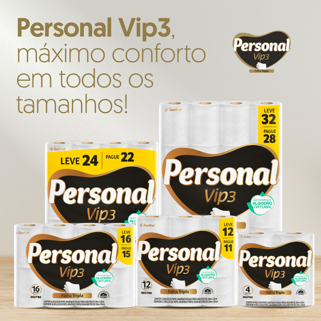 Transforme a rotina com o poder da folha tripla.
Personal Vip3 é a escolha perfeita para quem busca qualidade, conforto e desempenho em todos os momentos.
Experimente agora e sinta a diferença! 🤩☁️