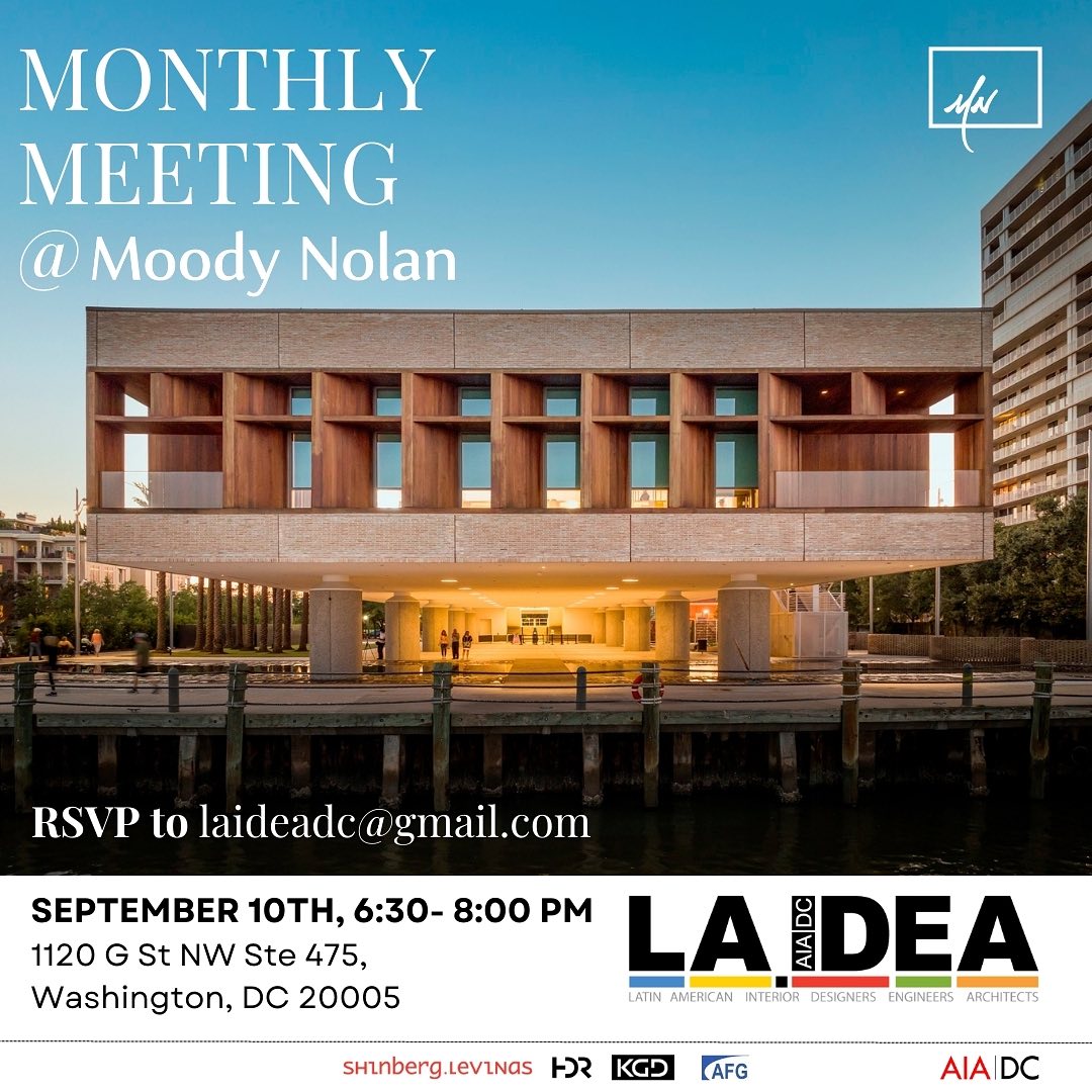 Join us next Tuesday for our monthly meeting! Come learn about Moody Nolan’s design expertise, followed by a planning meeting for our upcoming September events!
Please RSVP to LA.IDEA to be granted access to the building.