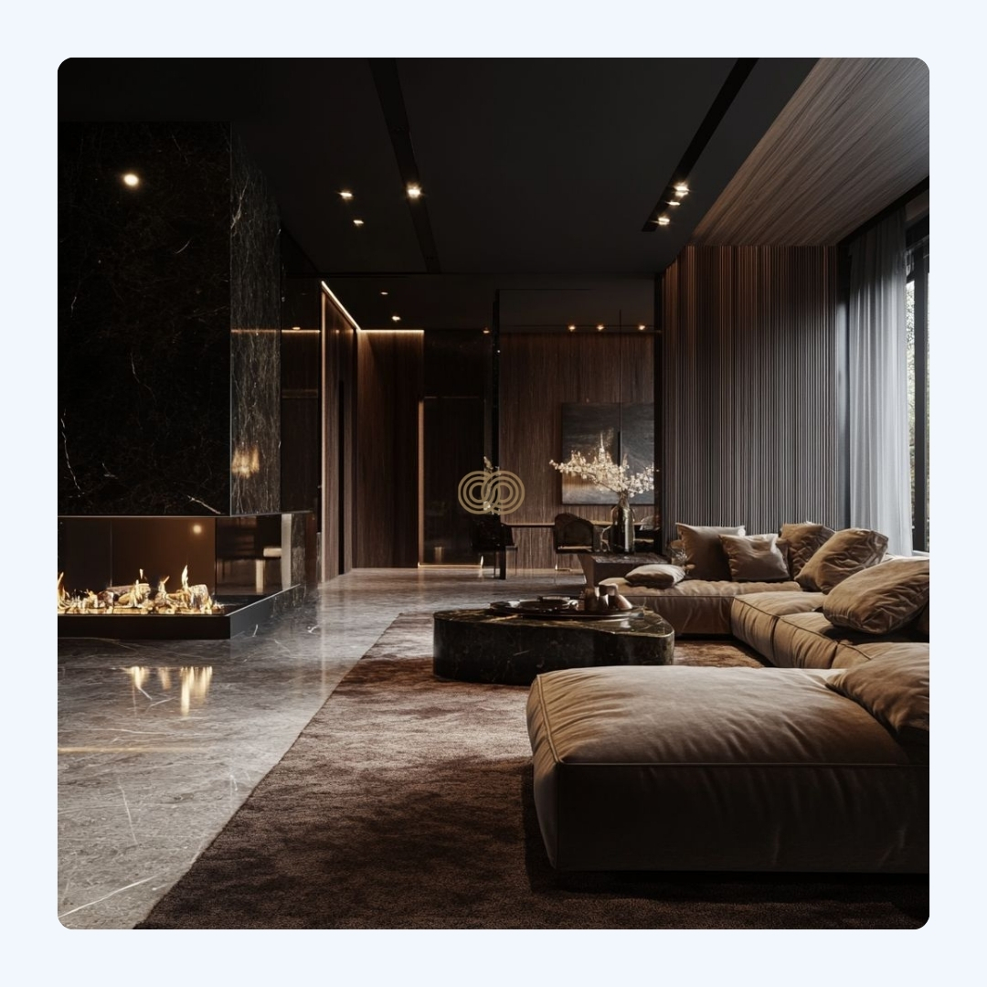 Our client envisioned a space that exudes warmth and sophistication, and we brought that vision to life using rich, dark wood finishes, luxurious marble, and a statement fireplace that anchors the room.
The interplay of textures and the careful use of ambient lighting create an atmosphere of understated elegance and comfort.
Every detail was designed to make this living space both inviting and opulent.
Love this look?
Follow us for more inspiration!
#TronHomes #LuxuryInteriors #SophisticatedLiving