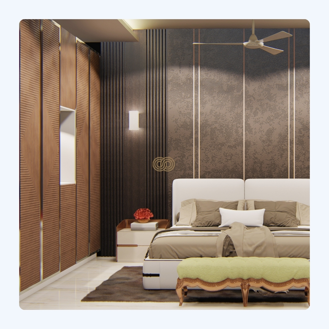 This bedroom strikes the perfect balance between modern design and timeless elegance. The intricately detailed wardrobe, paired with the soft lighting, creates an atmosphere of calm and sophistication. Every element, from the textured walls to the cozy bench at the foot of the bed, was chosen to evoke a sense of comfort and luxury.
What’s your favorite part of this space?
Let us know, and be sure to follow for more design inspiration. 🛋️🌙
#LuxuryInteriors #LuxuryLiving #Tronhomes #ArchitecturalDesign
#InteriorArchitecture