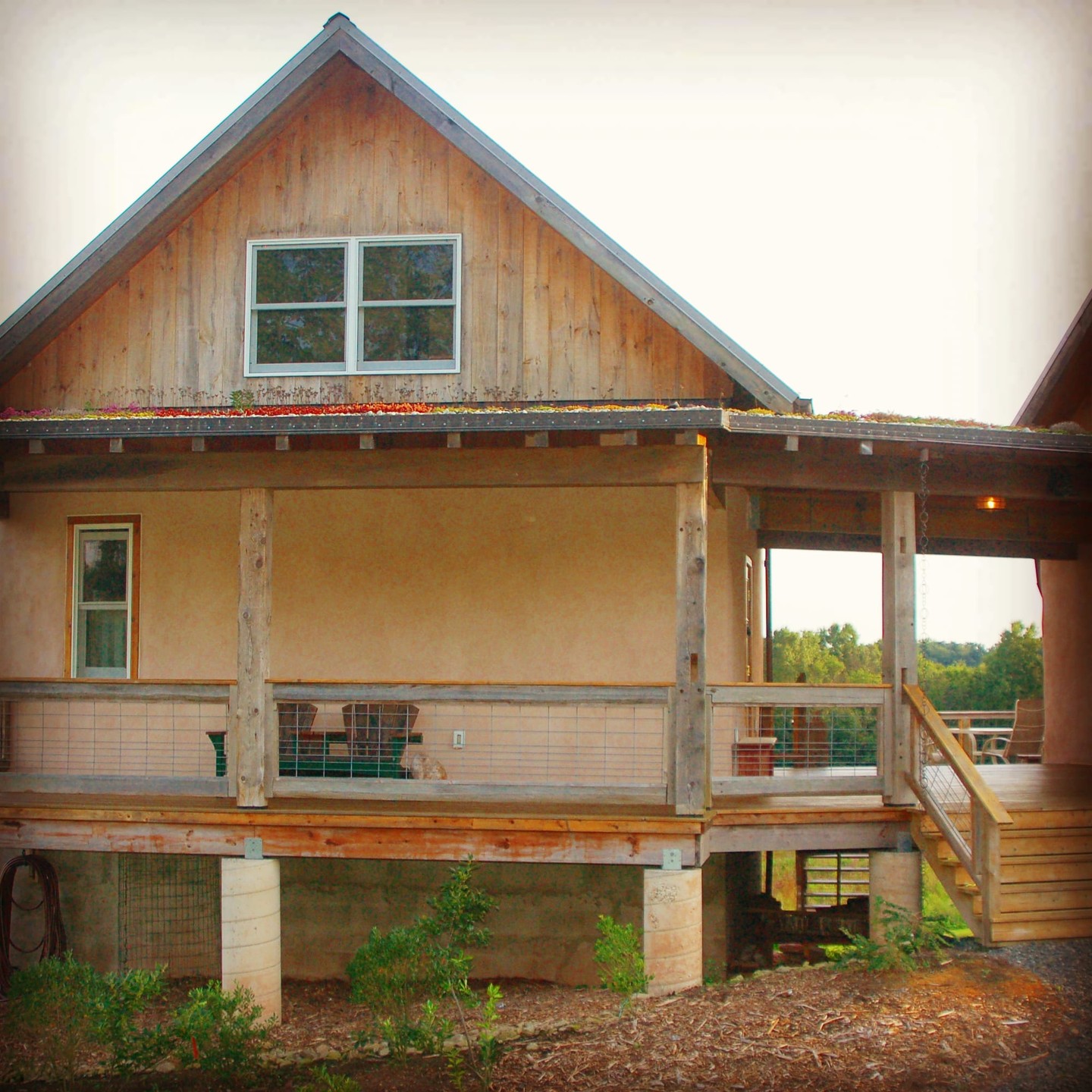 A collection of photos from a #strawbalehome in #doylestownPA
This #homestead features #strawbale walls for exceptional insulation. Lots of #reclaimed #barnwood & creatively #repurposed items. Plus #adobefloors & #clayplasters by @theartofplaster
The clay provides thermal mass that reduces temperature swings inside AND it regulates humidity (keeping the inside more comfortable, especially in humid summers.) The clay was dug right from the building site.
The design separates the home from a #tinyhouse via a breezeway.
The connected covered porch directs breezes and cools down the porch as well as the spaces to either side. Plus plants on the roofs cool the surface to prevent over-heating in summer.
All of these simple features result in a home that uses 60% less energy compared to conventional construction.
#boom #thatshowwedo #naturalbuilding #ilovemyjob #buildlikeagirl #designlikeagirl #buildnaturally #energyefficient #architecture #naturalarchitecture #naturaldesign #interiordesign #healthyinteriors #naturalinterior #buckscountypa