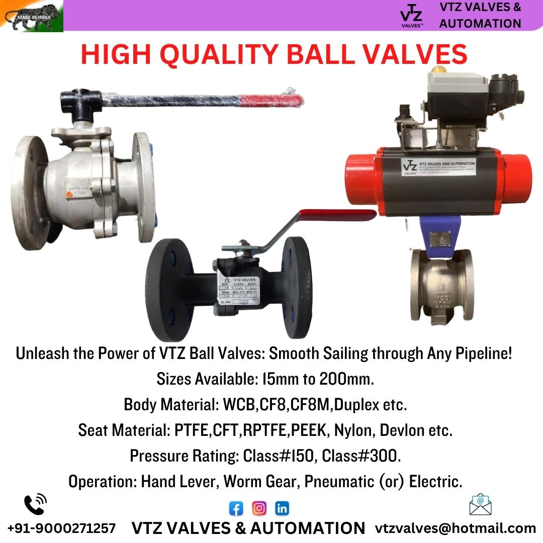 In the realm of fluid dynamics, VTZ Valves and Automation takes center stage, presenting ball valves that redefine excellence. With their sleek design and unwavering performance, these engineering marvels effortlessly navigate the currents of liquid and gas, orchestrating seamless operations with every turn. In a world where flow is key, these resilient guardians of control reign supreme, ensuring efficiency, safety, and harmony in fluid management. Embrace the elegance of VTZ Ball Valves and witness the beauty of precision engineering.
#ballvalves #valves #makeinindia #madeinindia #vocalforlocal #industries #purchasedepartment #engineeringpurchase #pharmaceuticalindustry #oilandgas #processindustry #chemicalindustry #manufacturing #BallValveExcellence #FluidControlMasters #PrecisionEngineering