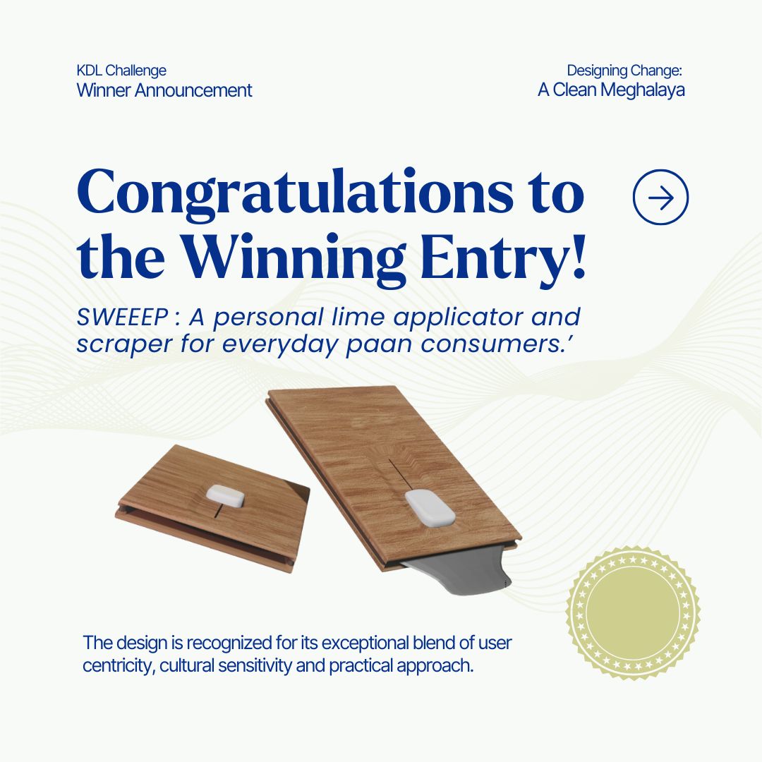 🎉 And the winner is…
We’re thrilled to announce @sketchy.ui as the winner of our ‘Designing a Clean Meghalaya’ challenge! His project, 'Sweeep', blew us away with its innovative approach to tackling cleanliness issues in Meghalaya while honoring local culture. 🌱✨
This challenge was all about designing for impact, and Shubham delivered in spades! We can’t wait to see this vision come to life and make a real difference. 👏
Shubham will receive a cash prize, certificate and a collaborative partnership with our design team at Karaki Design Lab to explore and further develop the idea.
A huge thank you to everyone who participated and followed us on this endeavour. We will continue to move forward to leverage design with intention 🌍
#DesignChallenge #SustainableDesign #KarakiDesignLab #CleanMeghalaya #DesignForImpact #CommunityFirst