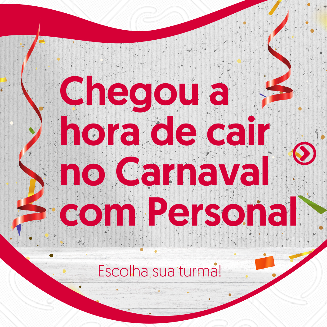 No ritmo do Carnaval, a folia é completa com a qualidade que você merece! 🥳💃
Com Personal Vip, a alegria da festa vai até no cuidado. 🥰