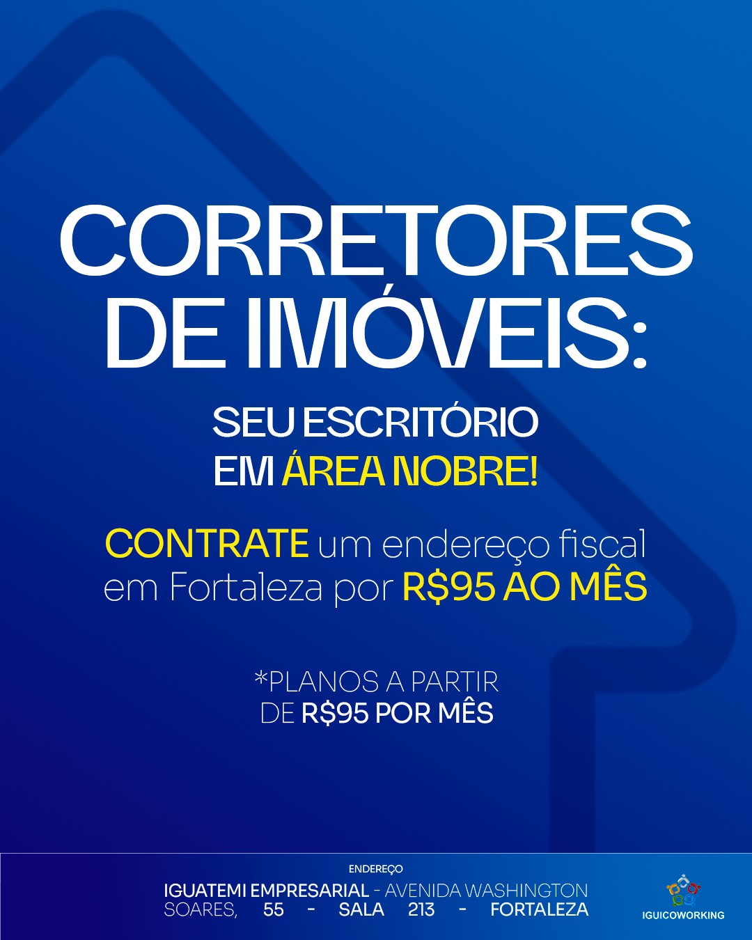 Impressione seus clientes com um endereço fiscal estratégico e profissional em uma localização privilegiada!
Ao contratar o nosso endereço, você ganha credibilidade e ainda tem a praticidade do recebimento e gestão de correspondências.
Benefícios para você, corretor de imóveis:
✅ Profissionalize seu atendimento
✅ Passe mais confiança para seus clientes
✅ Tenha um local de referência para sua empresa
✅ Receba correspondências sem preocupações
Tudo isso por apenas R$95/mês!
Garanta seu endereço fiscal hoje mesmo!
📲 (85) 98224-9406
📍 Torre Empresarial Iguatemi - Av. Washington Soares, 55 - Sala 213 - Fortaleza - Ceará
#CorretordeImóvel #Fortaleza #EndereçoFiscal
