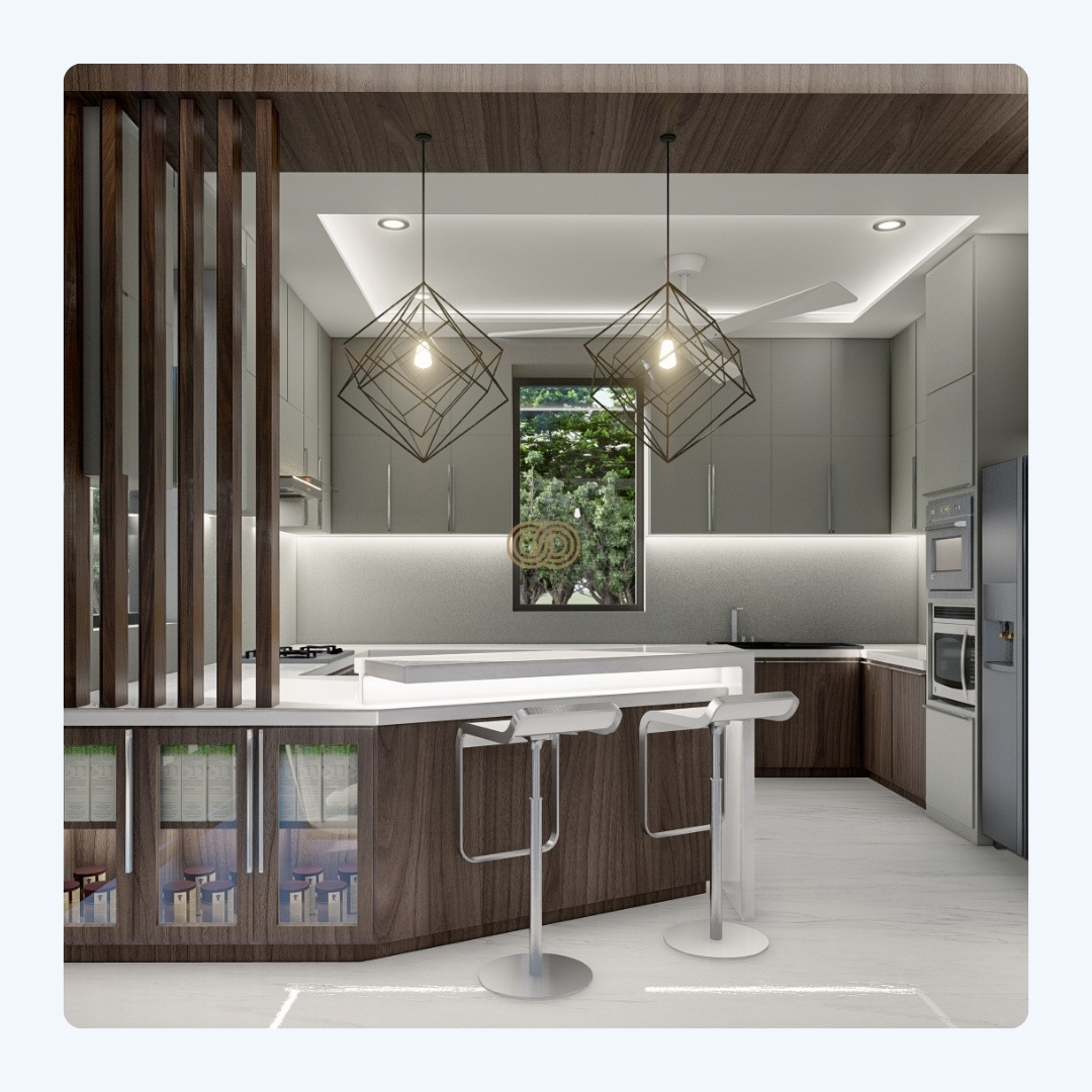 A kitchen crafted for both form and function.
This kitchen is where sleek design meets practical elegance. The centerpiece, an expansive island, provides the perfect balance of workspace and gathering spot, making it the heart of the home. We played with natural wood tones and cool, soft lighting to create a warm, inviting atmosphere while maintaining a clean, modern edge.
The pendant lights, with their geometric design, add a touch of artistry, transforming the room from simple to striking. Every detail, from the built-in appliances to the bar-style seating, is designed for those who value both aesthetics and utility.
Whether it’s for family dinners or entertaining guests, this kitchen was made to bring people together. How would you make this kitchen yours? Tell us in the comments and explore more of our custom-designed spaces by following us! 🍽️✨
#LuxuryInteriors #LuxuryLiving #Tronhomes #ArchitecturalDesign
#InteriorArchitecture