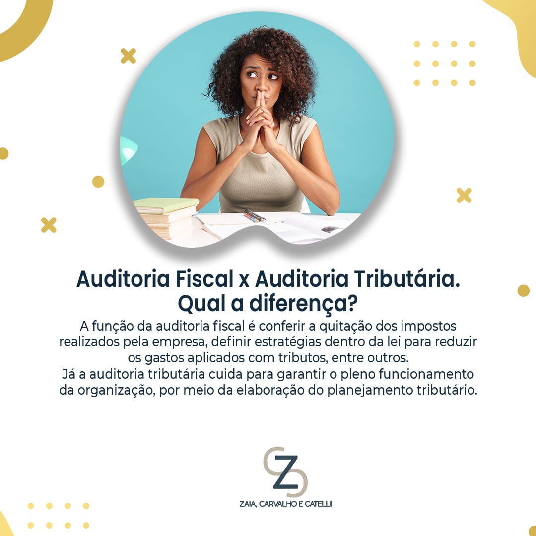 A auditoria fiscal tem a função de apurar tributos como, ISS, IPI, ICMS, e outros. Entre as obrigações da auditoria fiscal, estão a checagem da transmissão dos dados no Sped Fiscal, verificação dos dados cadastrais dos fornecedores diante dos órgãos fiscalizadores, emissão e análise de notas e documentos fiscais. Já entre as principais obrigações da auditoria tributária, tem-se a ajuda no registro contábil das informações tributárias, controle de prazo para o pagamento dos tributos, definição do regime tributário mais benéfico, e outras diversas atividades.