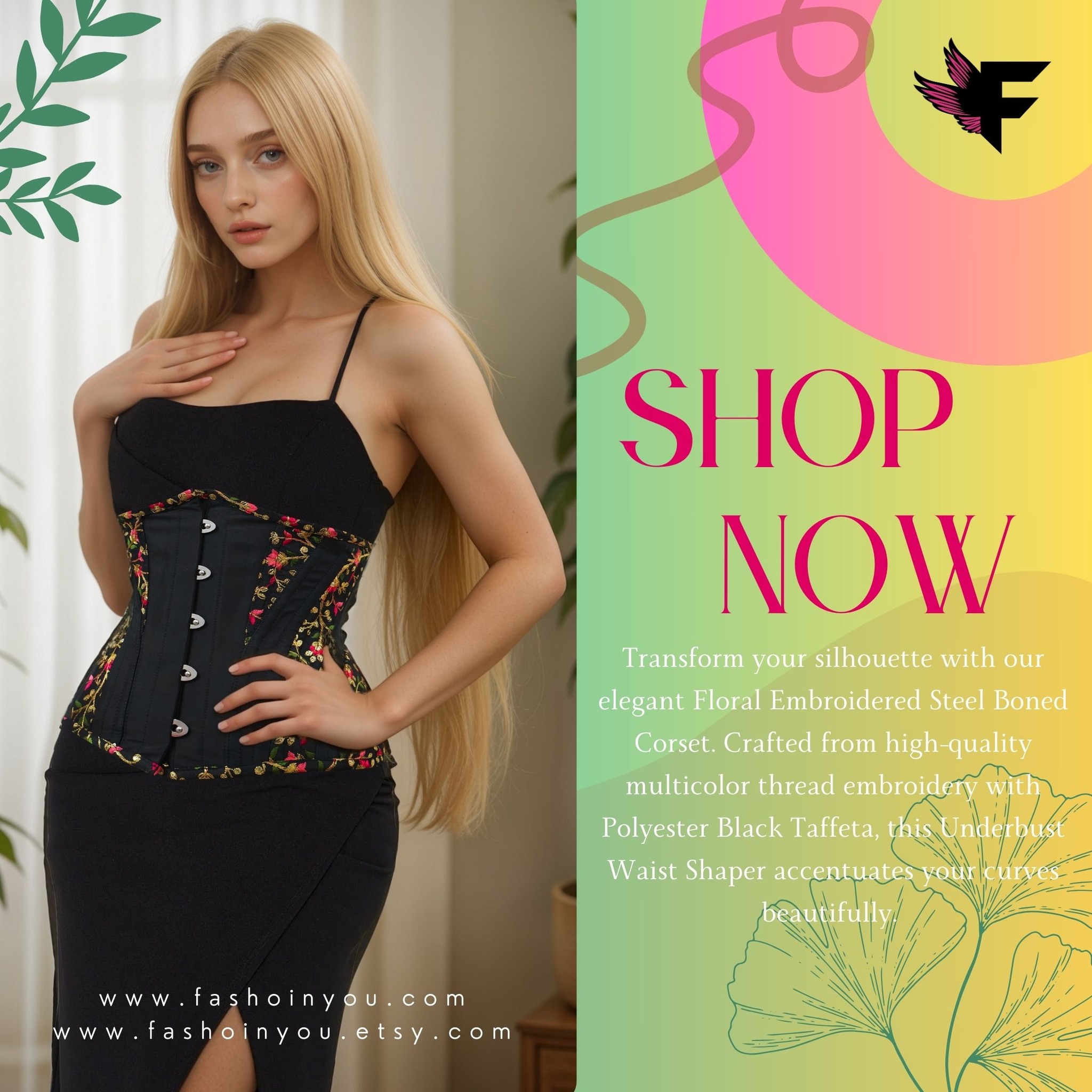Own your curves with this statement piece! Our Floral Embroidered Black Taffeta Steel Boned Waist Shaper Corset is designed to make you feel powerful and confident. The luxurious taffeta fabric and meticulous craftsmanship will elevate any outfit. 🔥
#corset #waistshaper #floralembroidery #taffeta #steelboned #fashion #style #bold #empowered #confidence #beauty #statementpiece #musthave #newarrival