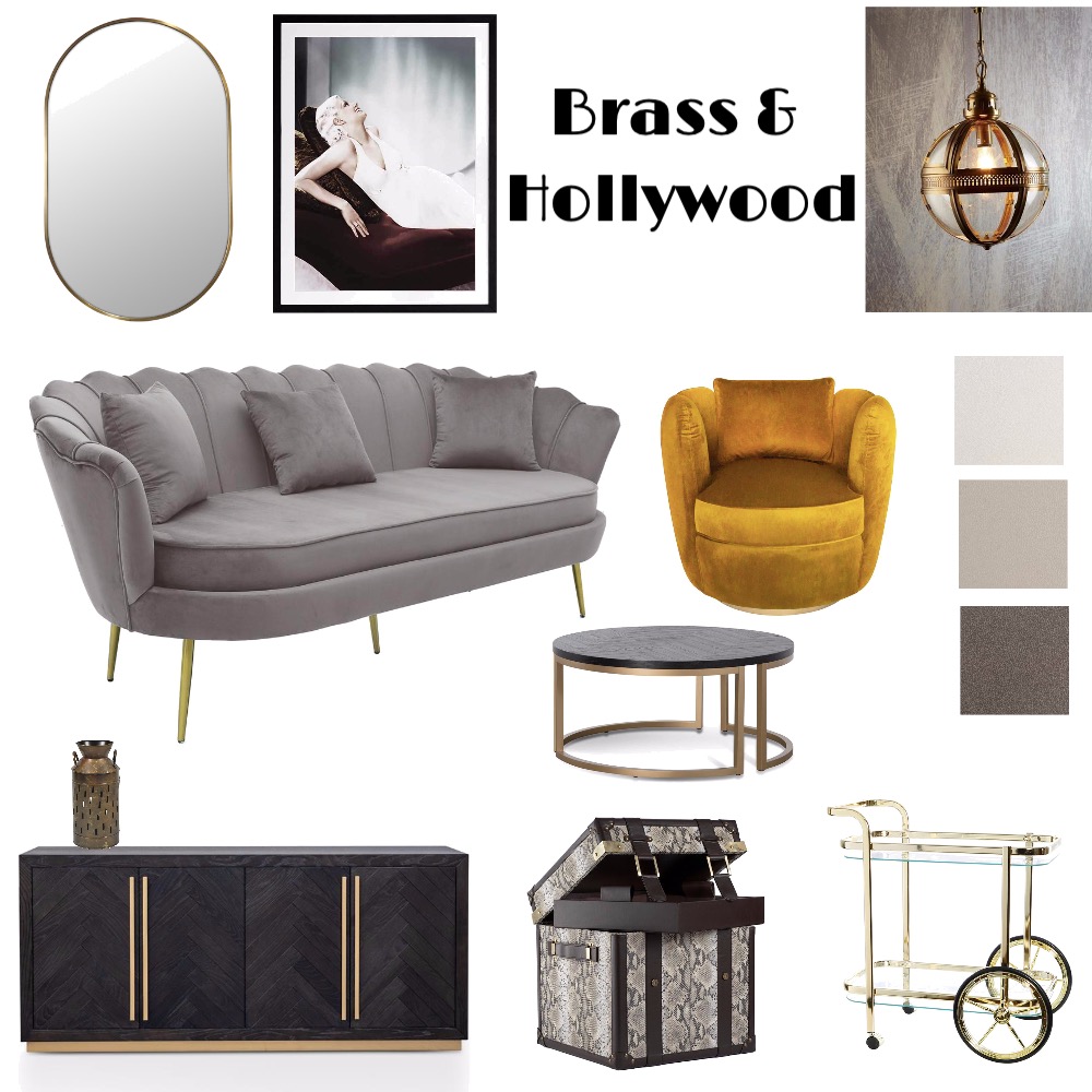 Monthly Mood - feeling fabulous in Hollywood, featuring the Wilma Wide Sideboard, Zurich Swivel Chair by Interior Secrets, Everett Sofa by Oggetti, Blonde Bombshell Framed Art Print by Urban Road, Saxon Large Metal and Glass Globe Pendant Light by Emac & Lawton and the Faux Steamer Trunk by Whiskey Boyd Design. #ditaylorinteriors #interiordesign #homedecor #interiordesigner #decoration #interiorstyling #homesweethome #inspiration #interiordecorating #sydneyinteriordesigner