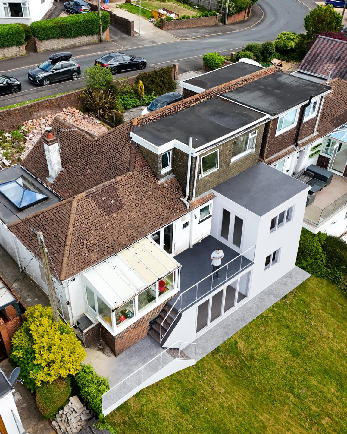 Created a quick before-and-after image to help our client visualize the proposed rear extensions and new additions to their home. By merging site photos with CGI renders/models, we bring their vision to life, going beyond traditional drawings.
Seeing is believing!
#CGI #Render #Render3D #Drone #dronestagram #HomeRenovation #Extension #designinspiration #homeimprovement #extensions #renovation #moderndesign #interiordesign #remodel #transformation #moderndesign #architecture #architecturedesign #planning #planningpermission #building #project #design #southwales