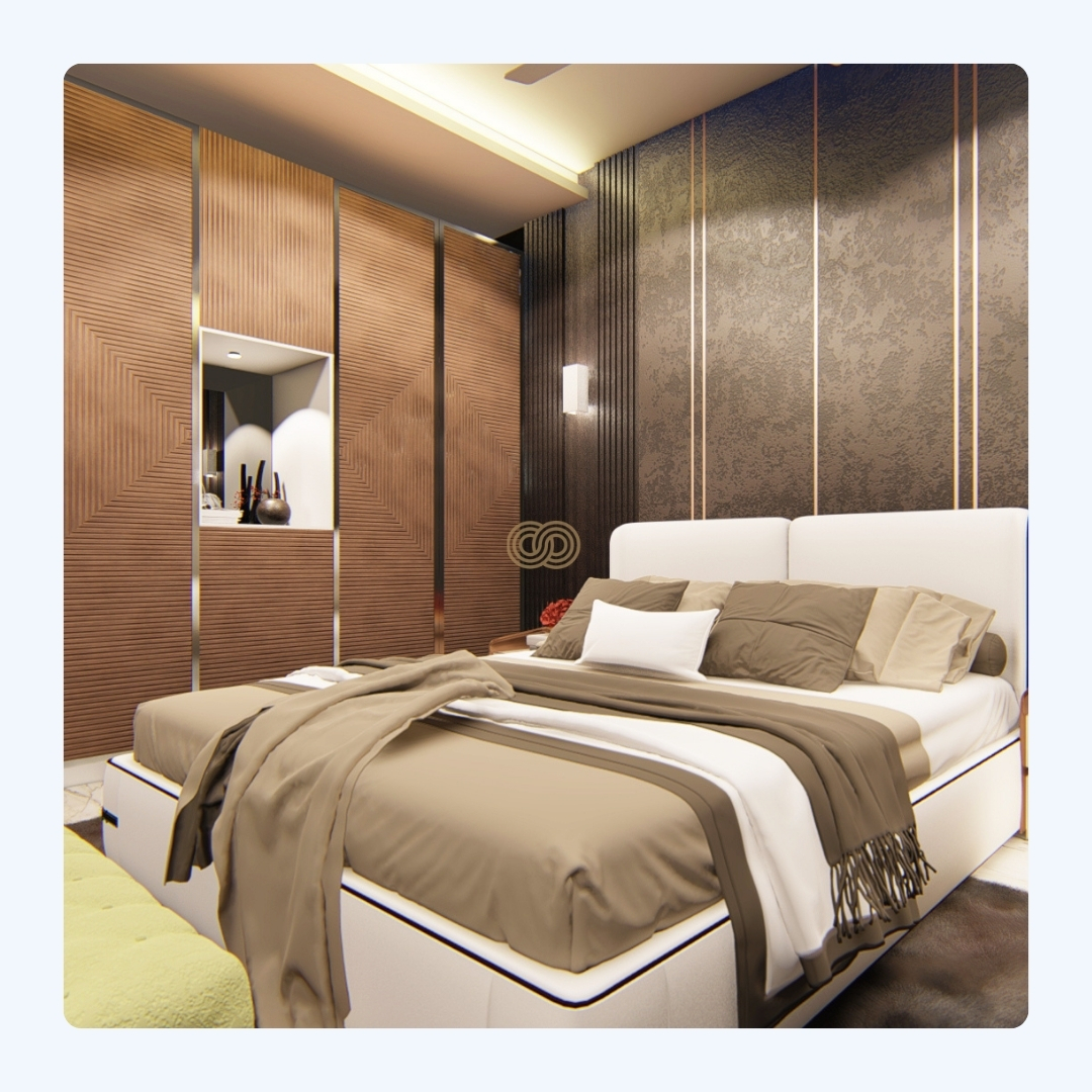 A bedroom that blends design with functionality.
The sleek wardrobe doors with intricate detailing are the focal point of this modern bedroom. With its mix of textures and thoughtful layout, this space is designed for those who appreciate both style and function. The soft lighting and calming color scheme make this room the perfect retreat for rest and relaxation.
How do you incorporate style and function in your home?
Share your ideas below and follow us for more design tips! ✨🏡
#LuxuryInteriors #LuxuryLiving #Tronhomes #ArchitecturalDesign
#InteriorArchitecture