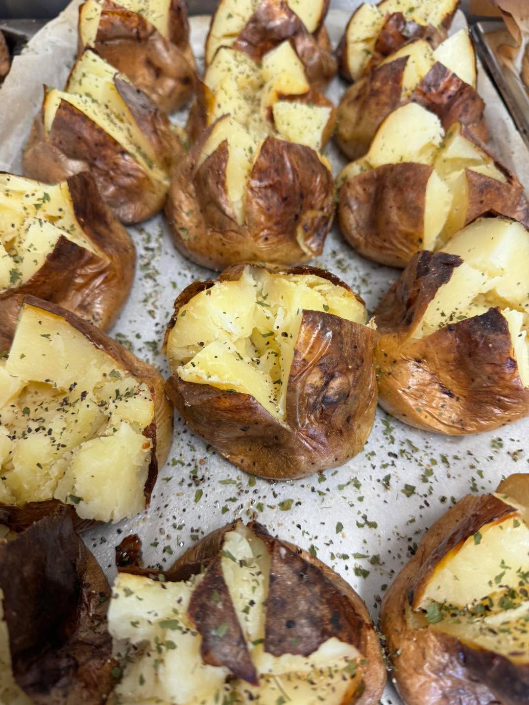 Potayto, potahto. Today ours are baked with scrumptious fillings. #chefsam #eatlocal #samsfreshkitchen #somersetcatering #freshcooking #localchef #samsfresh #eventcatering #freshfood #localfood