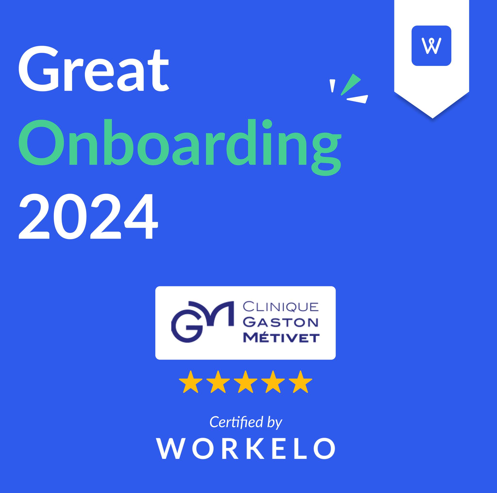 Nouveau prix décerné à la Clinique Gaston Métivet !
👉Toujours en quête d’excellence, notre Clinique a développé un #onboarding innovant afin de faire vivre une expérience collaborateur digitale et personnalisée à chaque nouveau salarié.
Un parcours d’intégration couronné de la Certification #GreatOnboarding 2024.
🏆 Un prix décerné par Workelo - Onboarding & Offboarding qui récompense les entreprises les plus innovantes et engageantes en matière d’intégration.
👋 Nous profitons de ce post pour remercier chaleureusement toutes les personnes ayant apporté leur contribution à la réussite de ce projet Workelo - Onboarding & Offboarding
#GreatOnboarding2024 #onboarding #saintmaurdesfossés #clinique #FHP