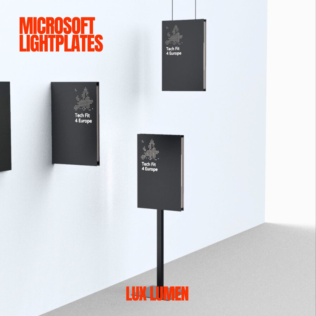 Check out our recent project for Microsoft! We created custom light plates,
complete with a stand and laser-cut logo, adding a modern touch to Microsoft Center Brussels. These light plates were designed to make a strong visual impact, seamlessly integrating branding with sleek, illuminated details.
Client: @BUMP