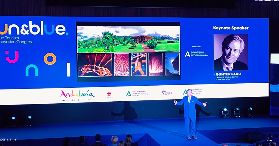 Empieza Sun&Blue Tourism innovation congress 2024, desde un lugar precioso, Cabo de Gata, Almería
Abrimos con Gunter Pauli, creador del concepto de Economía Azul